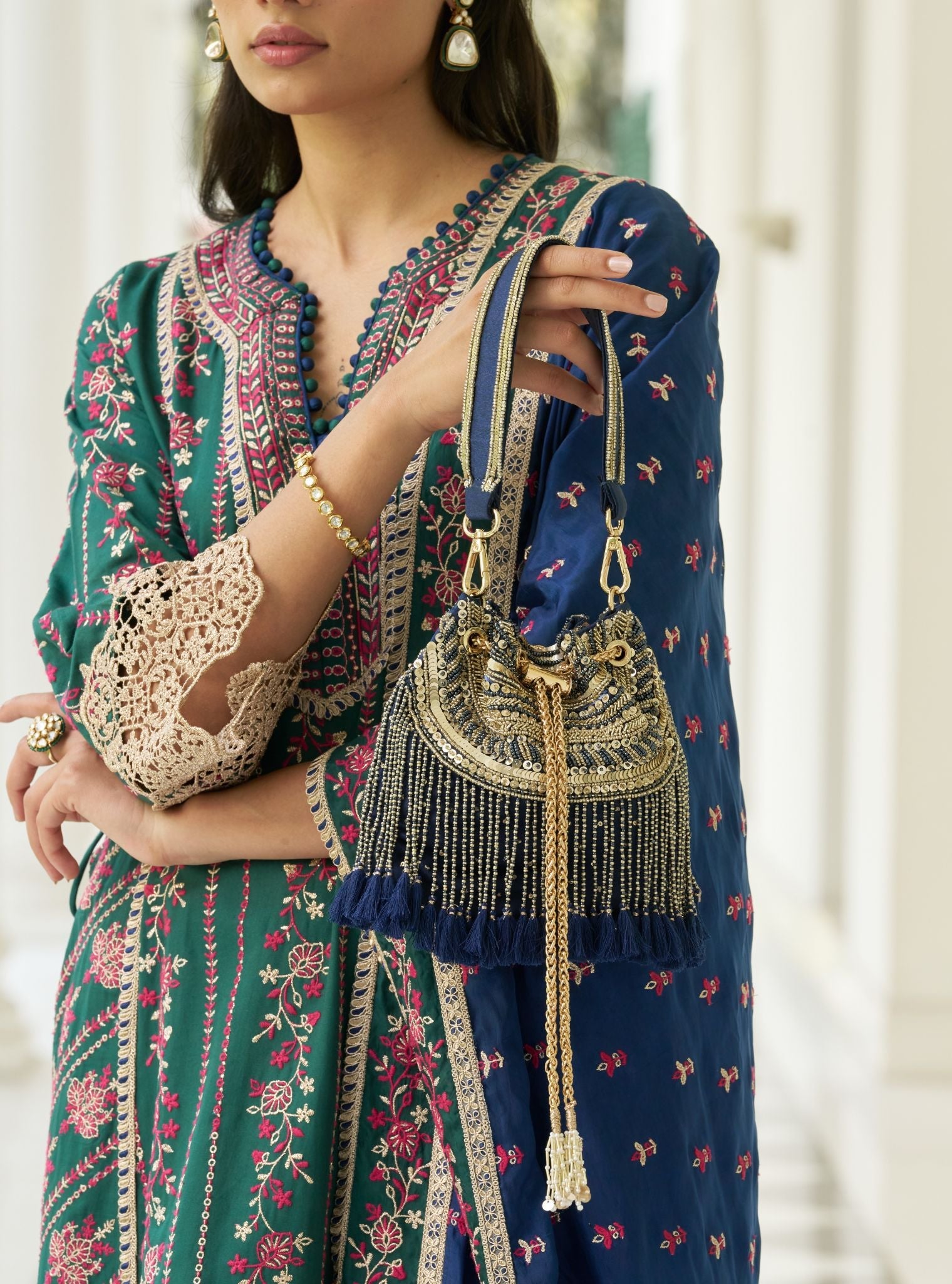 Emily Blue Stylised Handbag