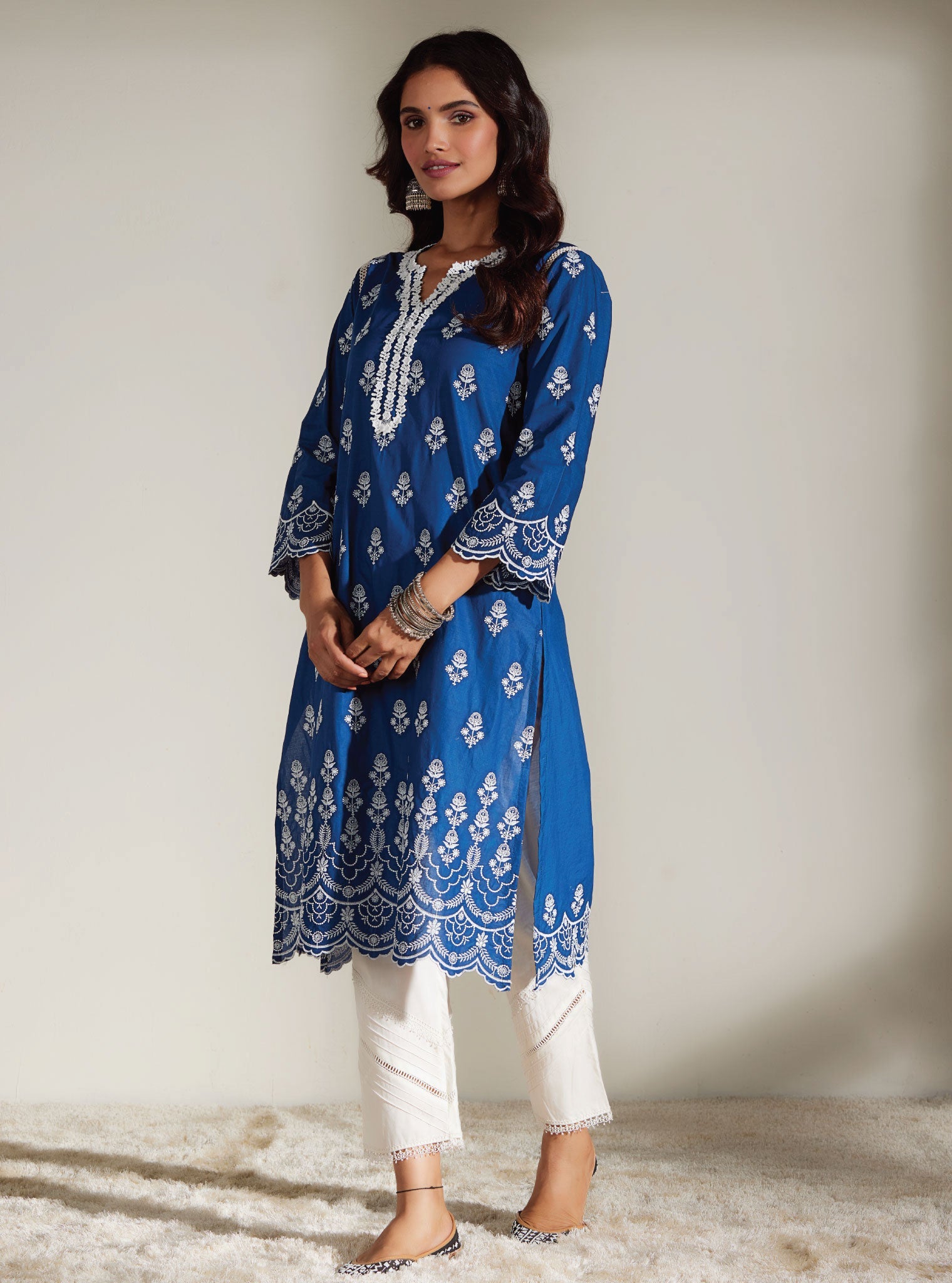 Keily Supima Cotton Navy Kurta Set