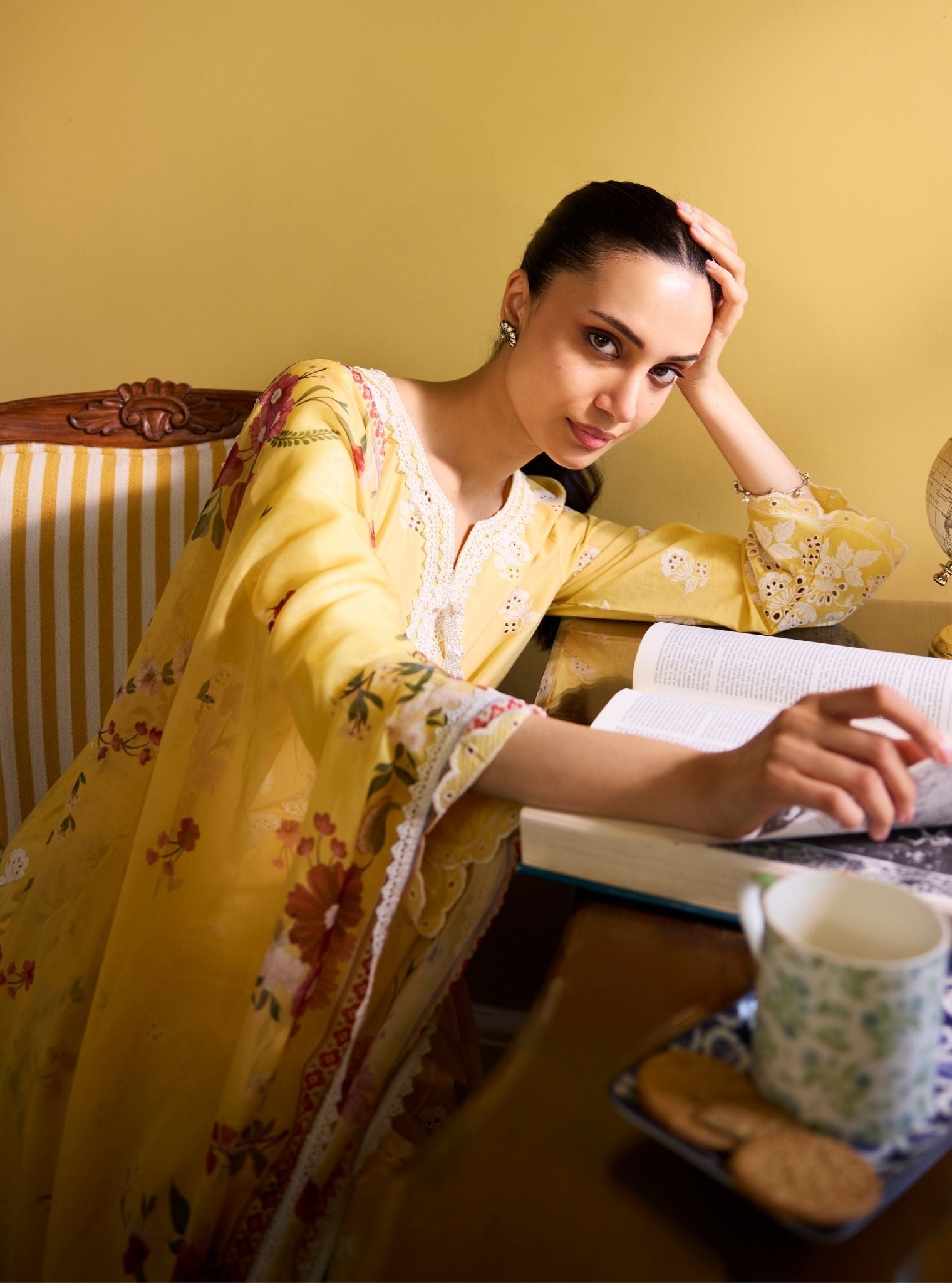 Avo Supima Cotton Yellow Kurta Set