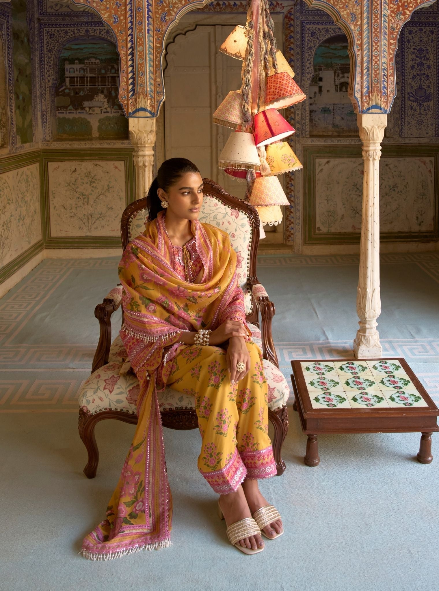 Kalari Lawn Mustard Kurta Set