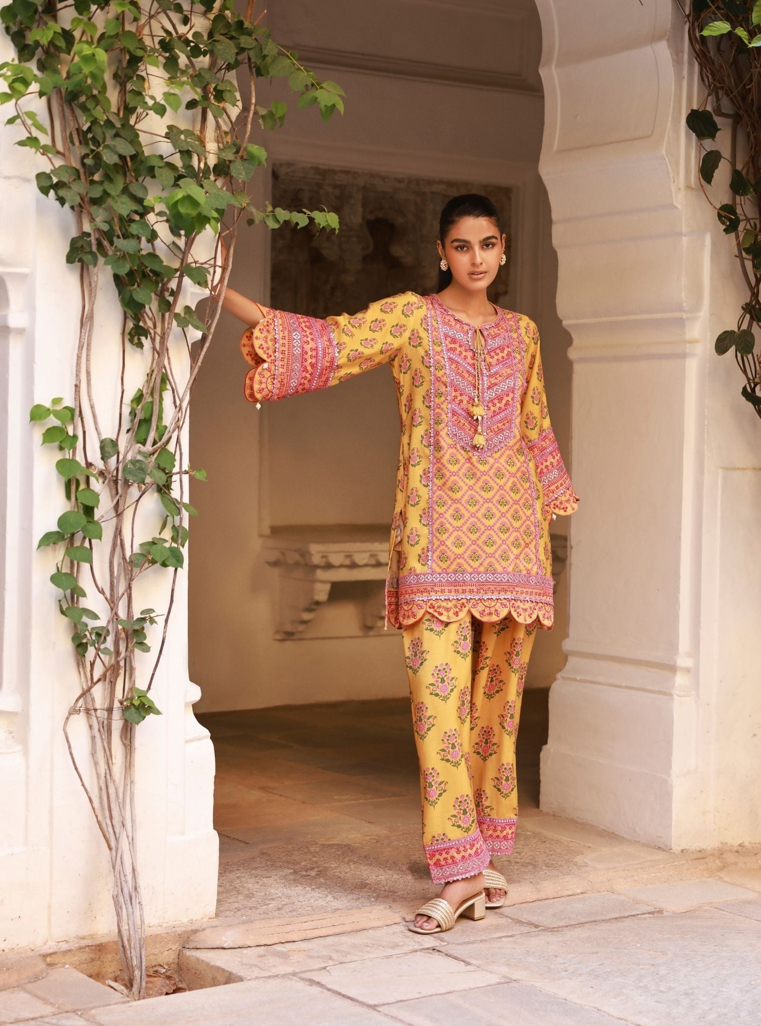 Kalari Lawn Mustard Kurta Set