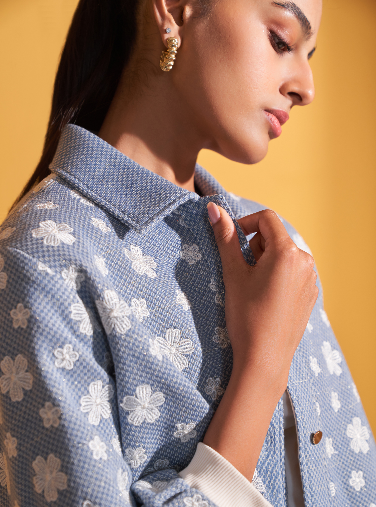 Edith Lurex Knit Blue Jacket