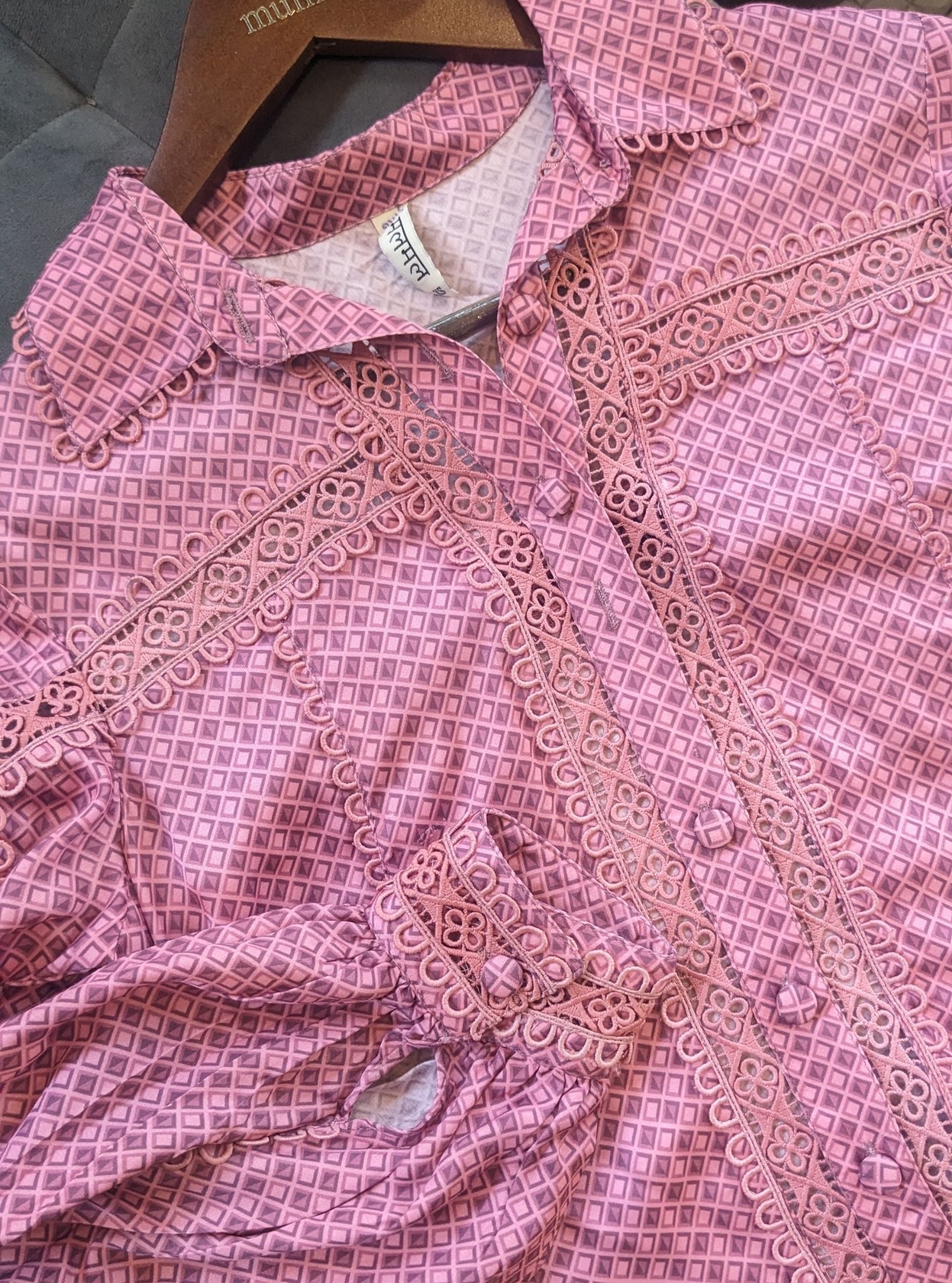 Anna Iconic Cupro Pink Print Shirt