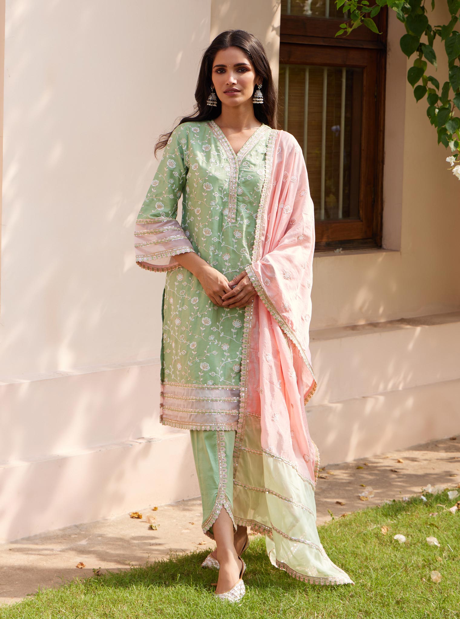 Drita Pima Green Kurta Set