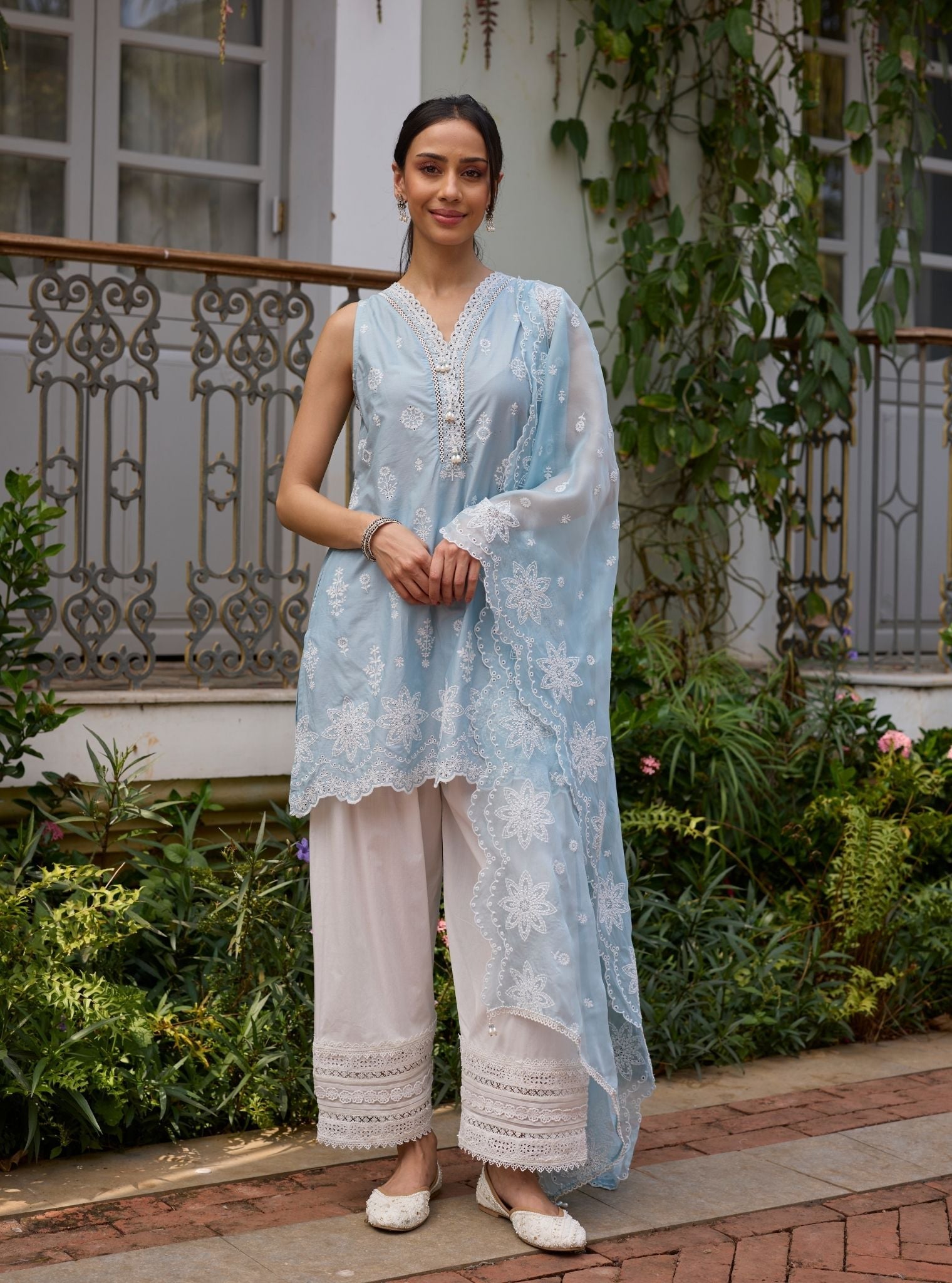 Zoa Supima Cotton Blue Kurta Set