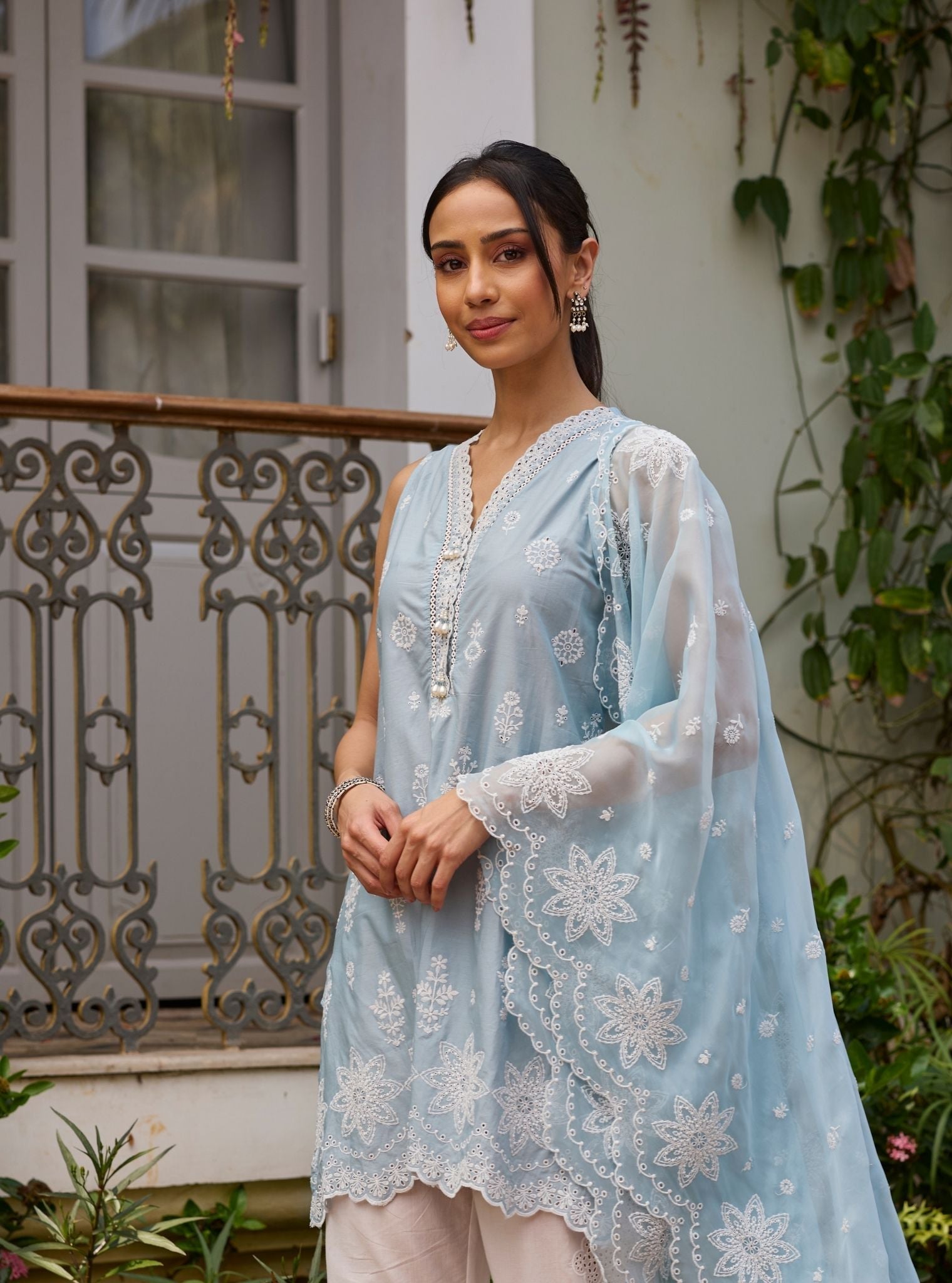 Zoa Supima Cotton Blue Kurta Set