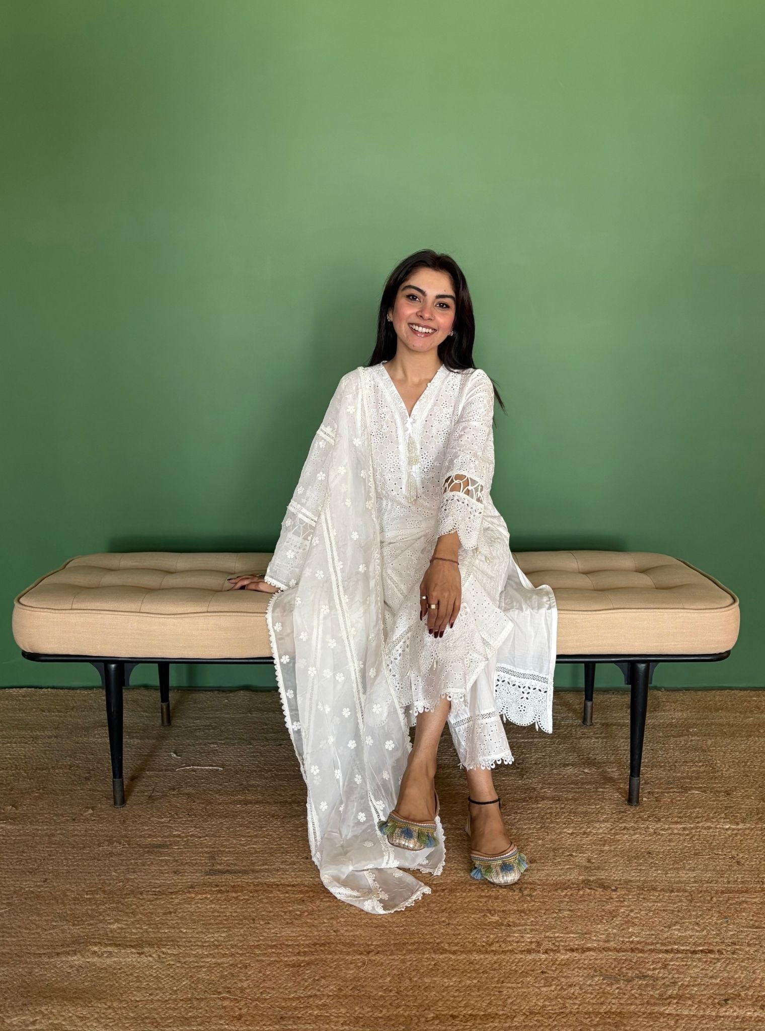 Aaira Supima Cotton White Kurta Set