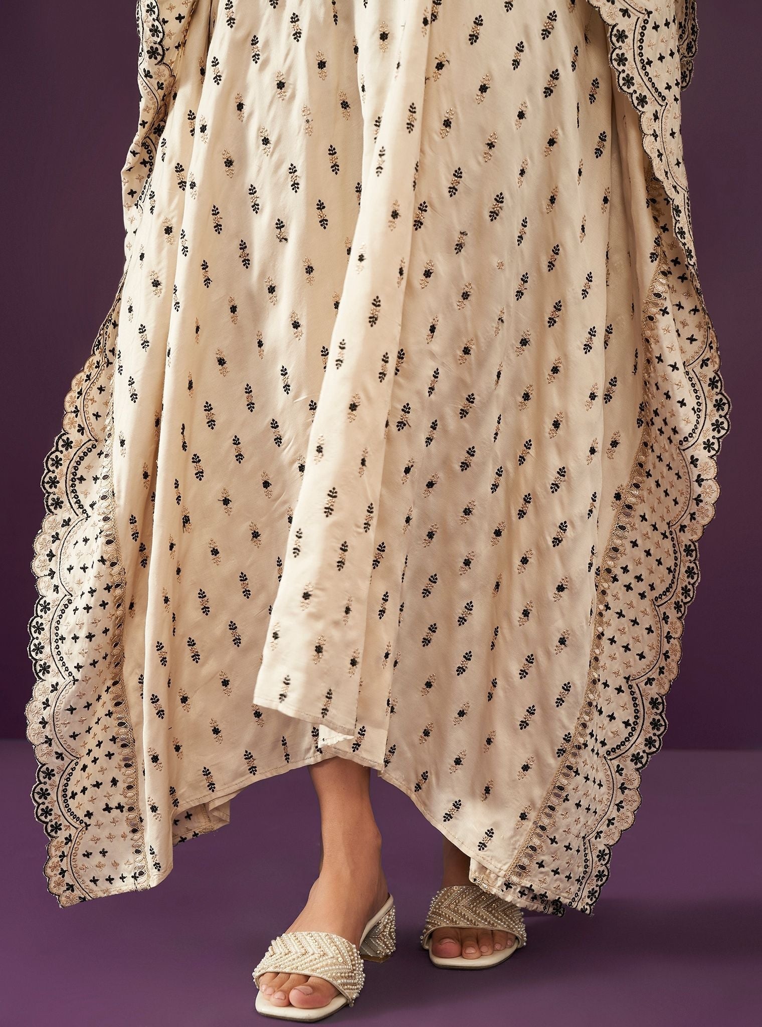 Florian Cupro Satin Off White kaftan