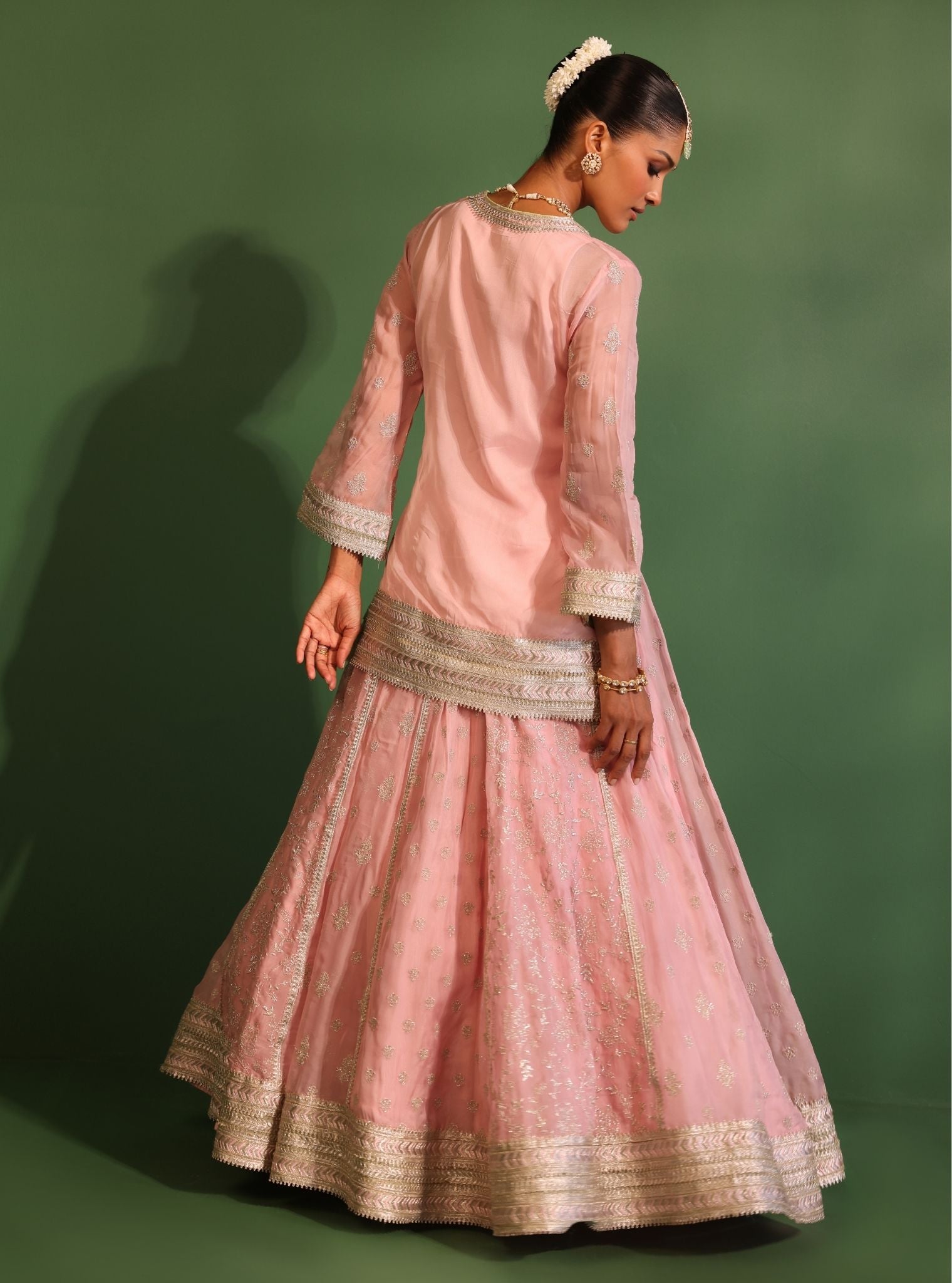 Tarang Organza Onion Pink Kurta Set