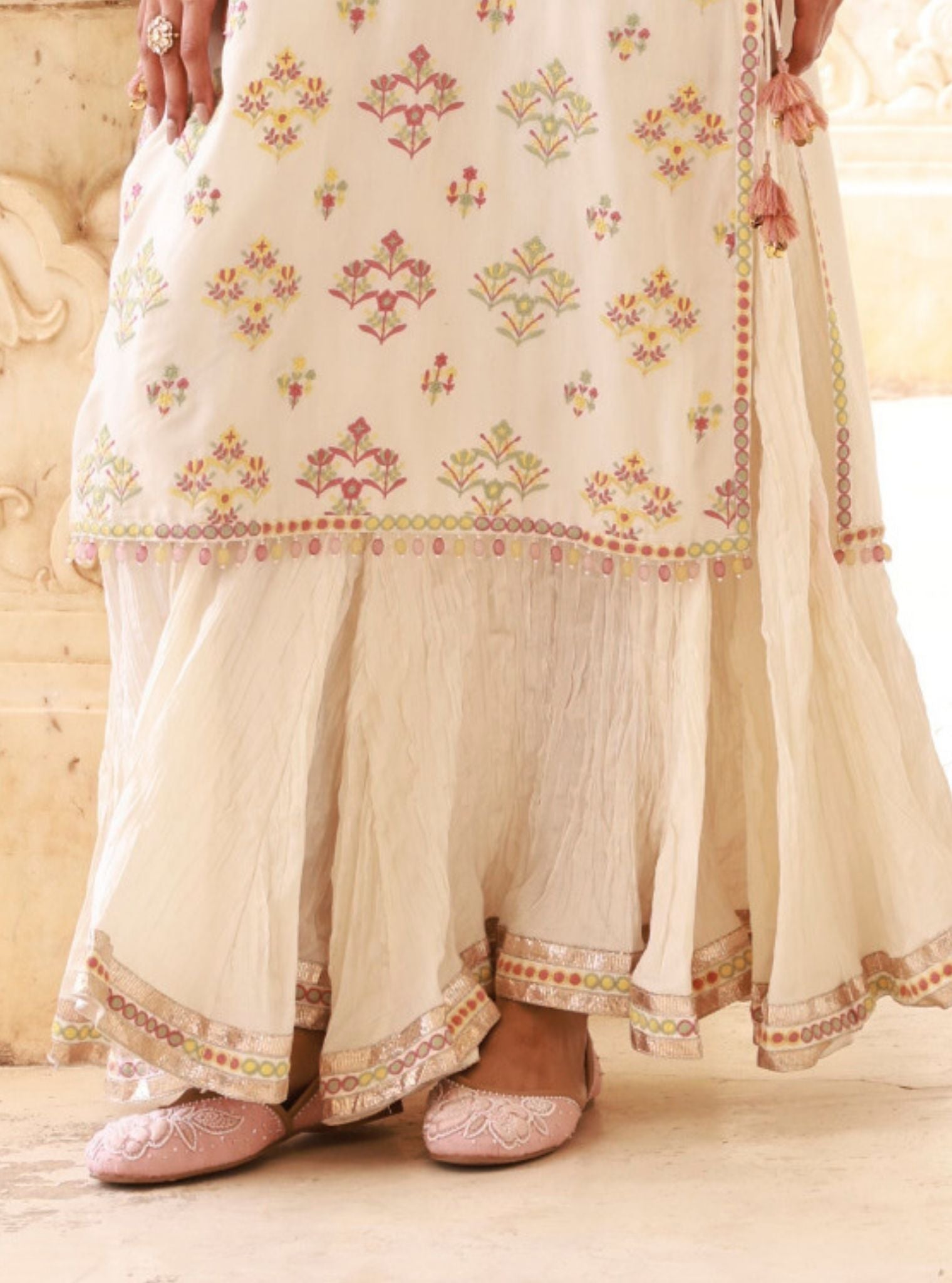Anekya Lawn Off White Sharara Set