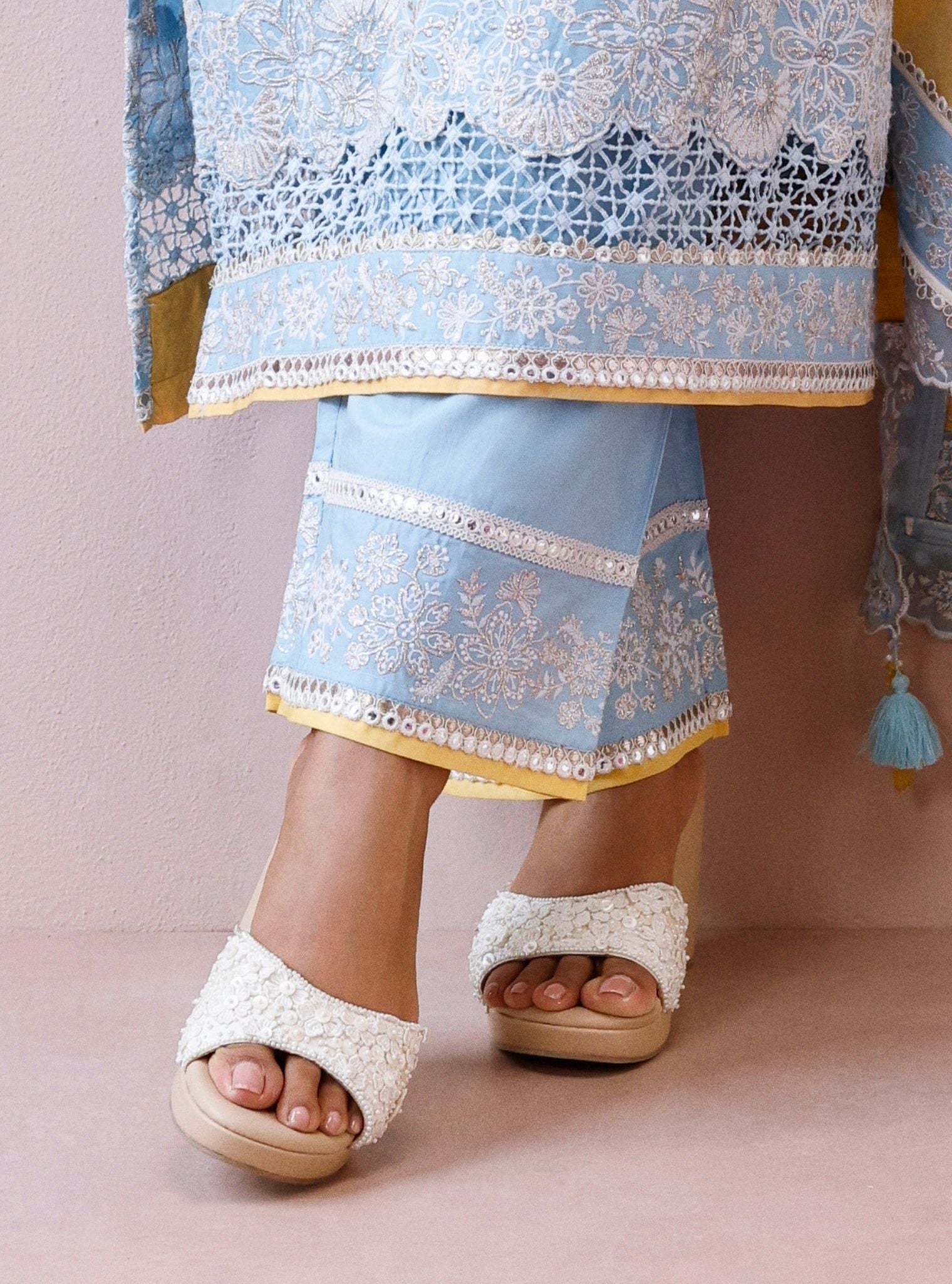 Peony Off White Vegan Wedge Heel