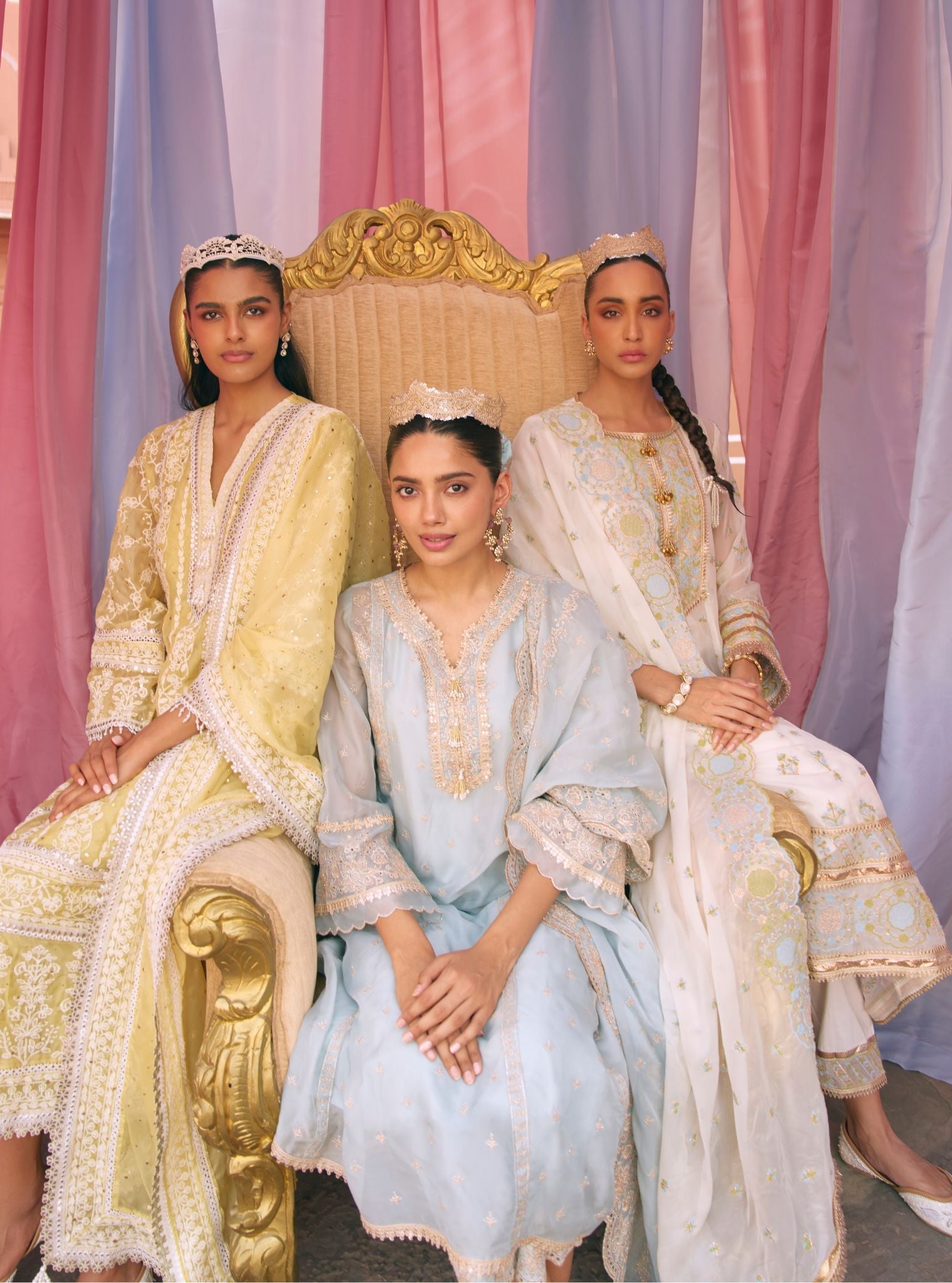 Elusha Organza Light Blue Kurta Set