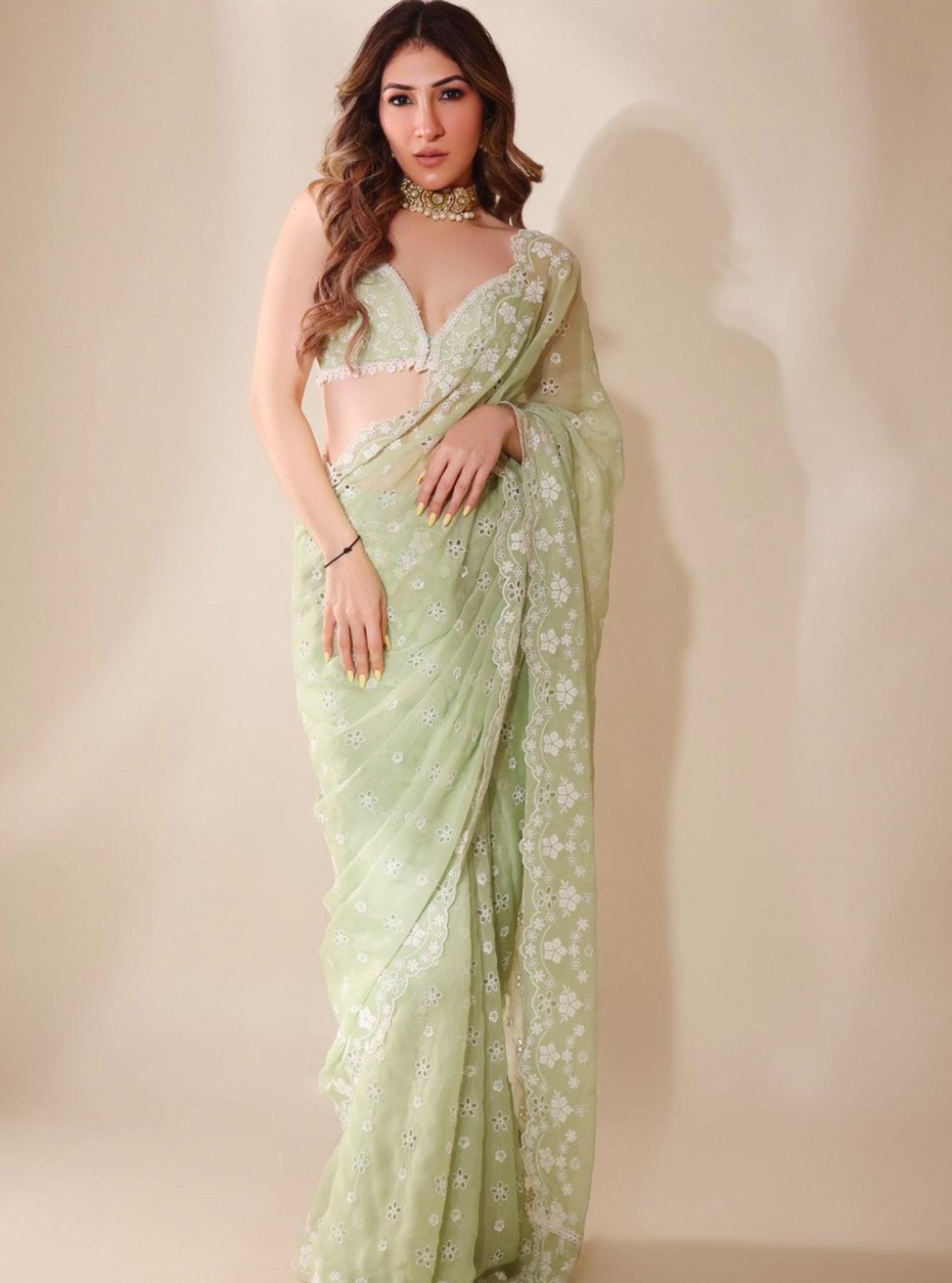 Leia Organza Green Saree