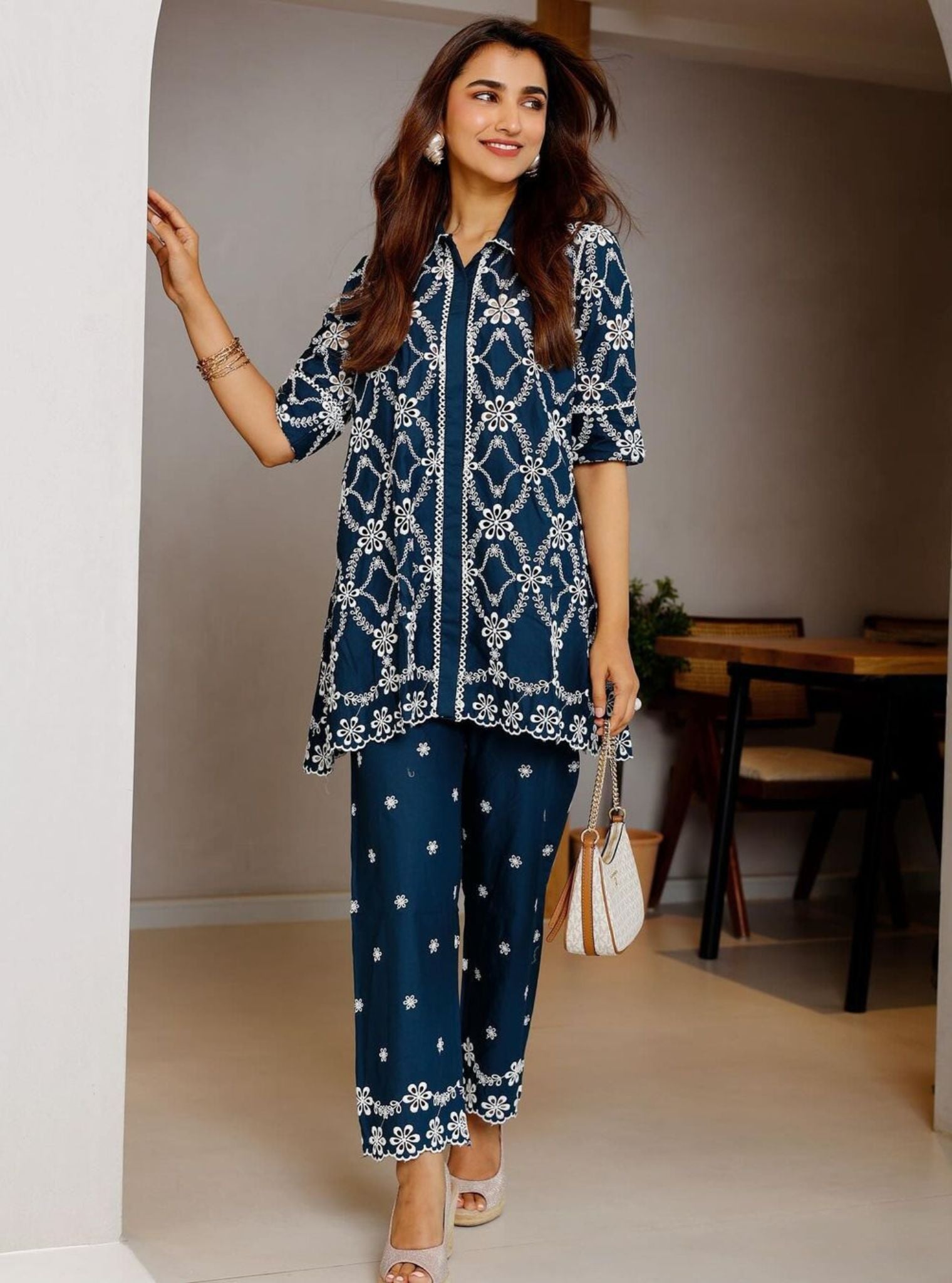 Prue Supima Cotton Navy Co-ord Set