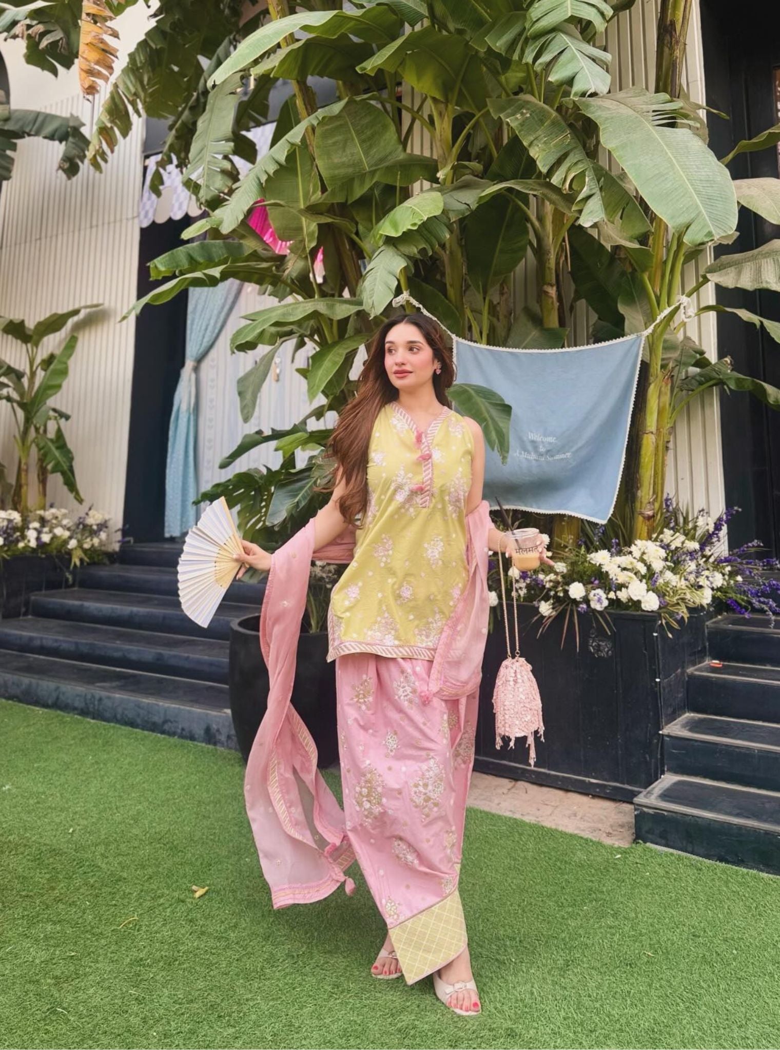 Liva Supima Cotton Lime Kurta With Farshi Salwar