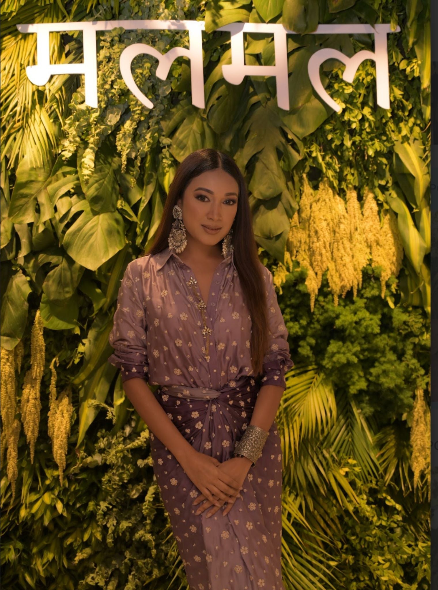 Husna Cupro Satin Ombre Purple With Husna Skirt