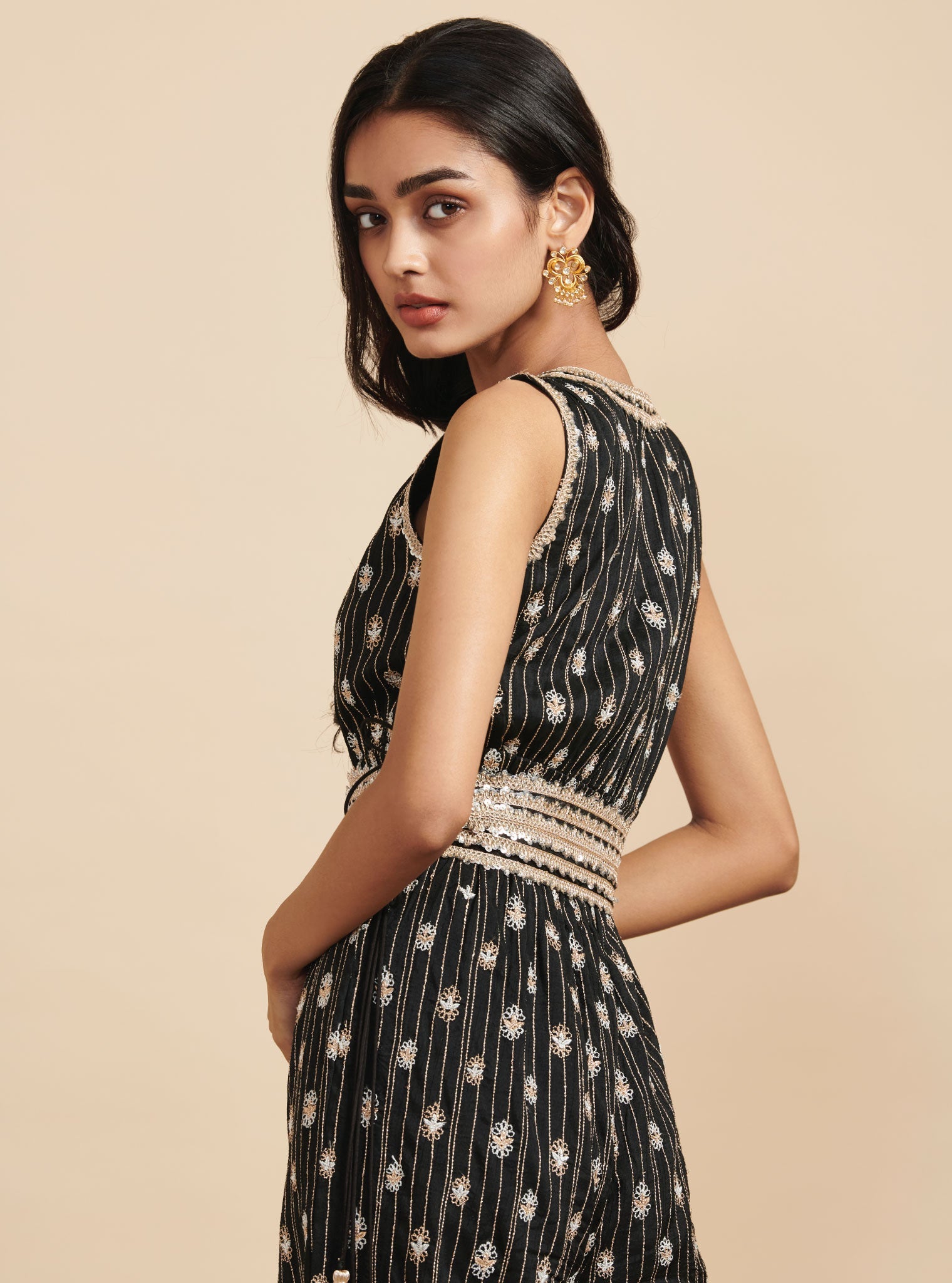 Raabta Silk Black Jumpsuit