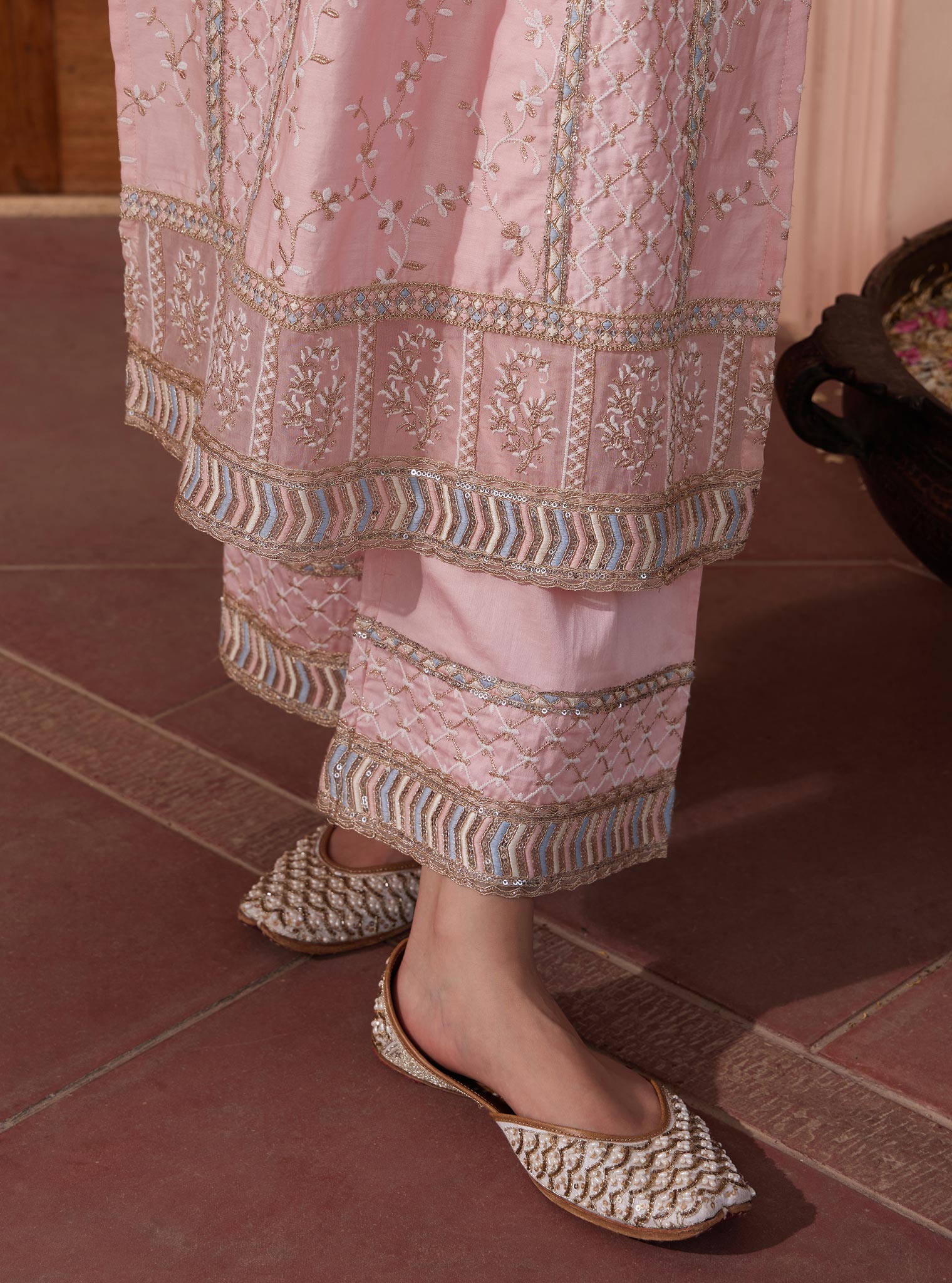 Briti Pima Pink Kurta Set