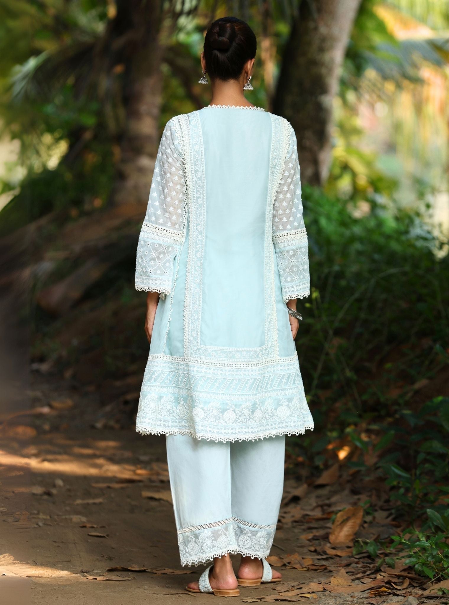 Sritha Organza Blue Kurta Set