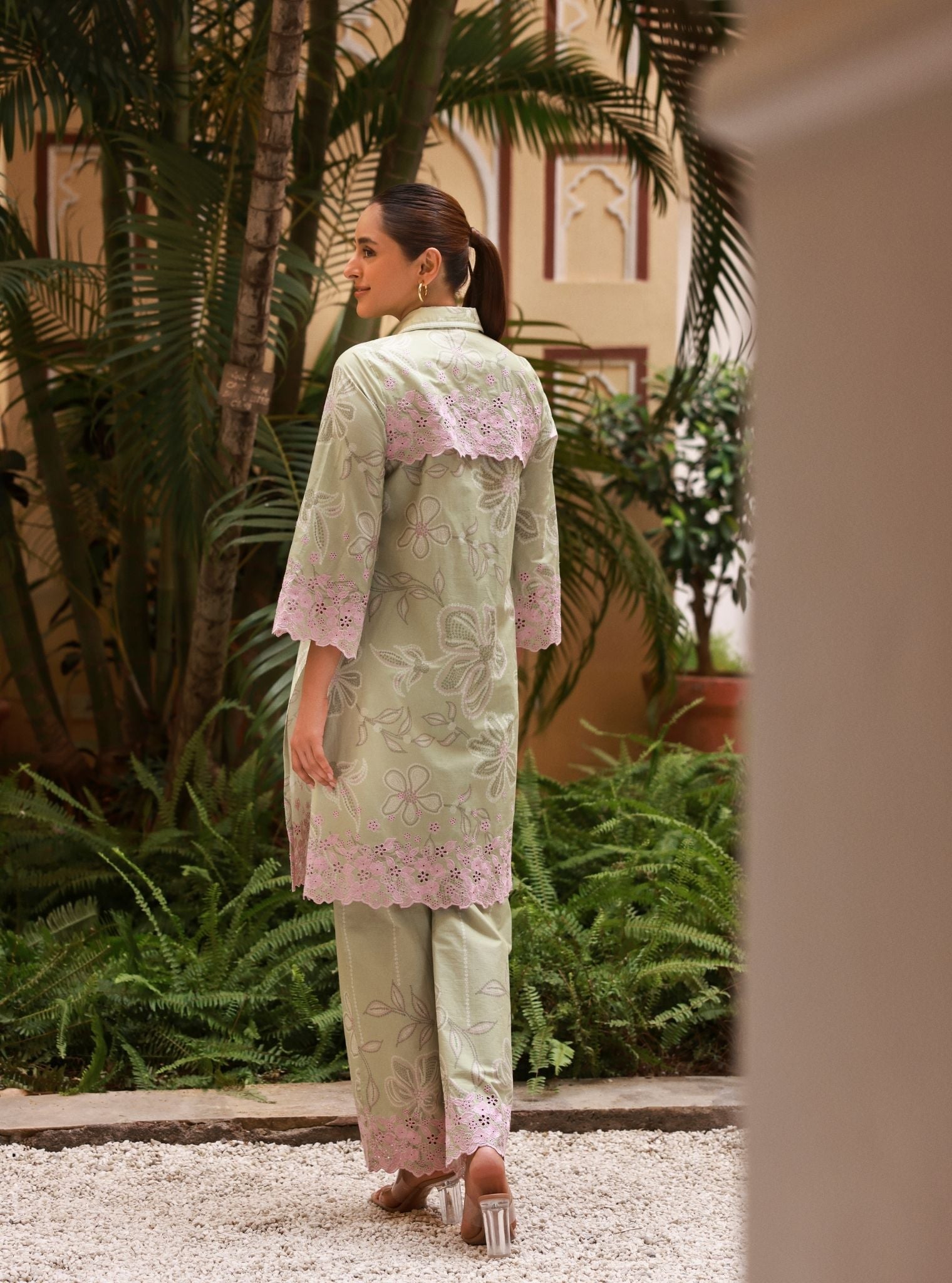 Neris Supima Cotton Printed Green Co-ord Set