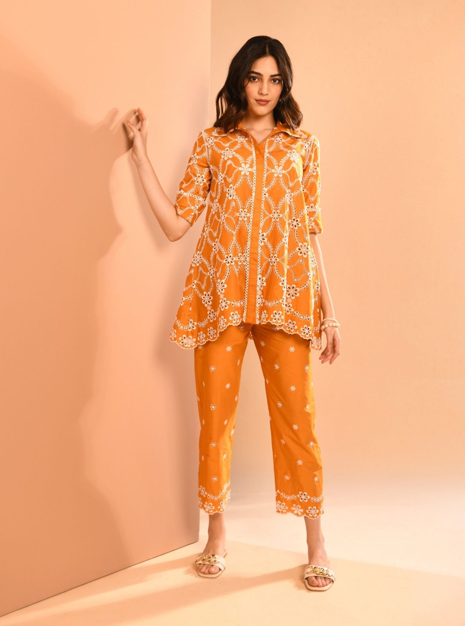 Prue Supima Cotton Orange Co-ord Set