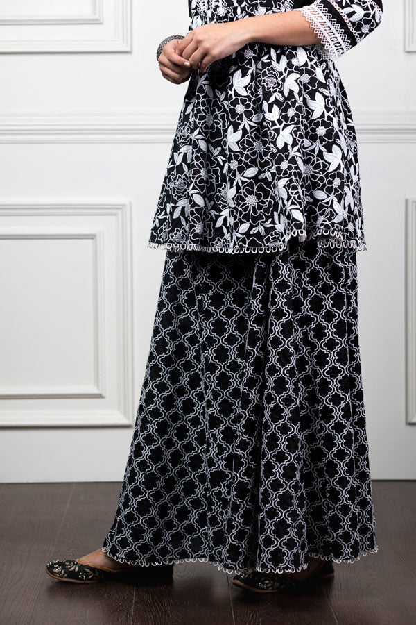 Magnolia Black Kurta with Sharara Set