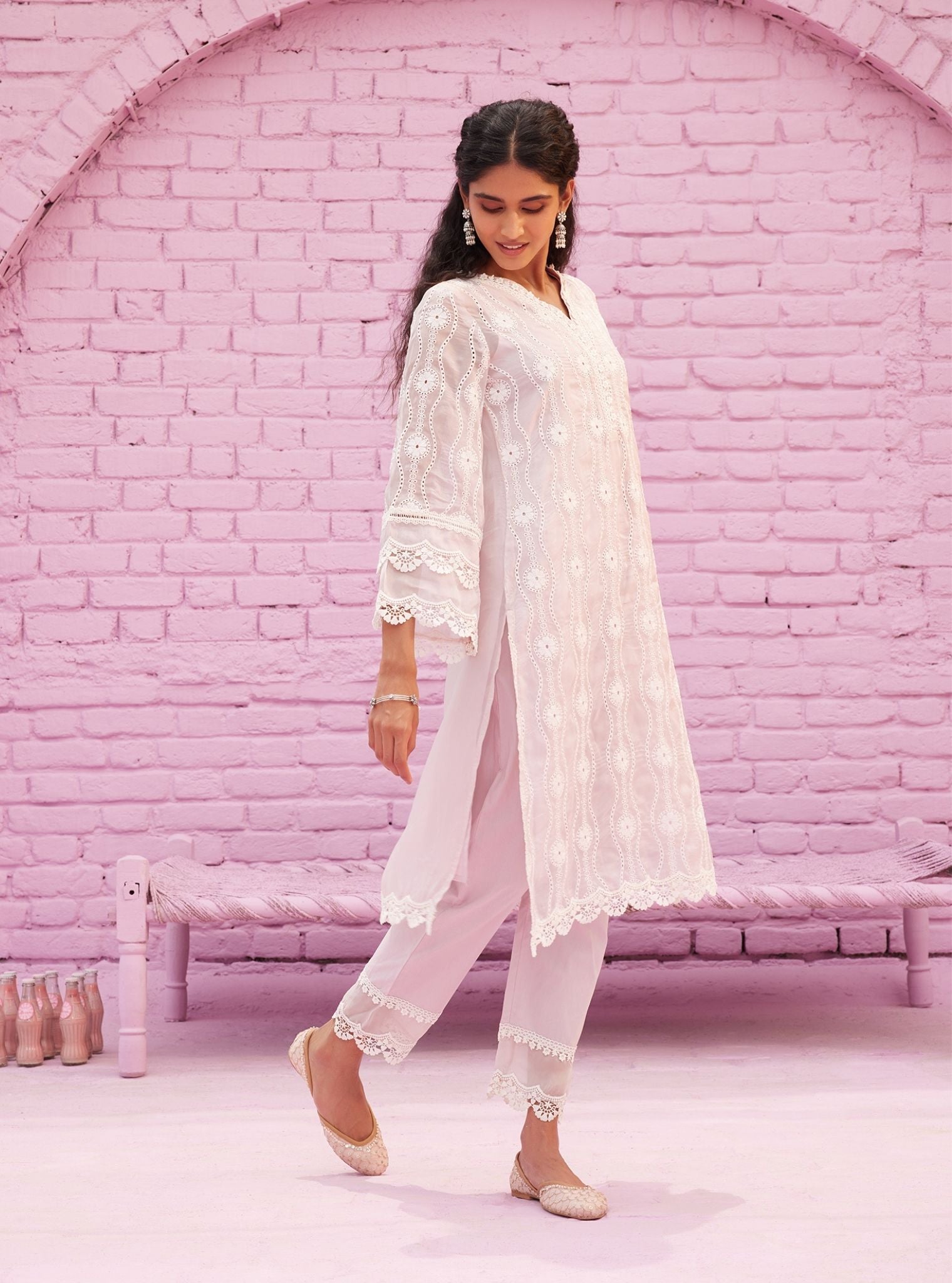 Izetta Organza Dusty Pink Kurta Set