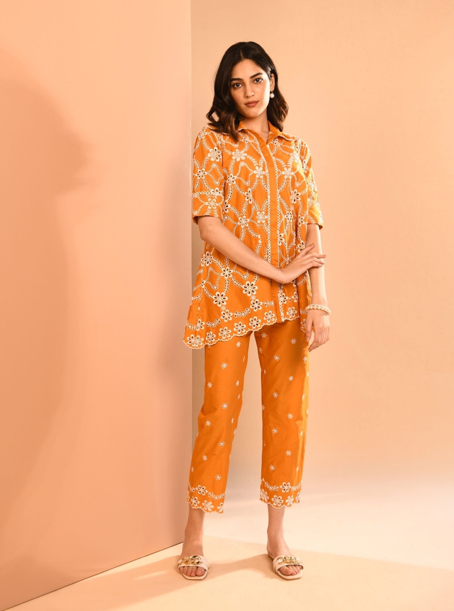 Prue Supima Cotton Orange Co-ord Set