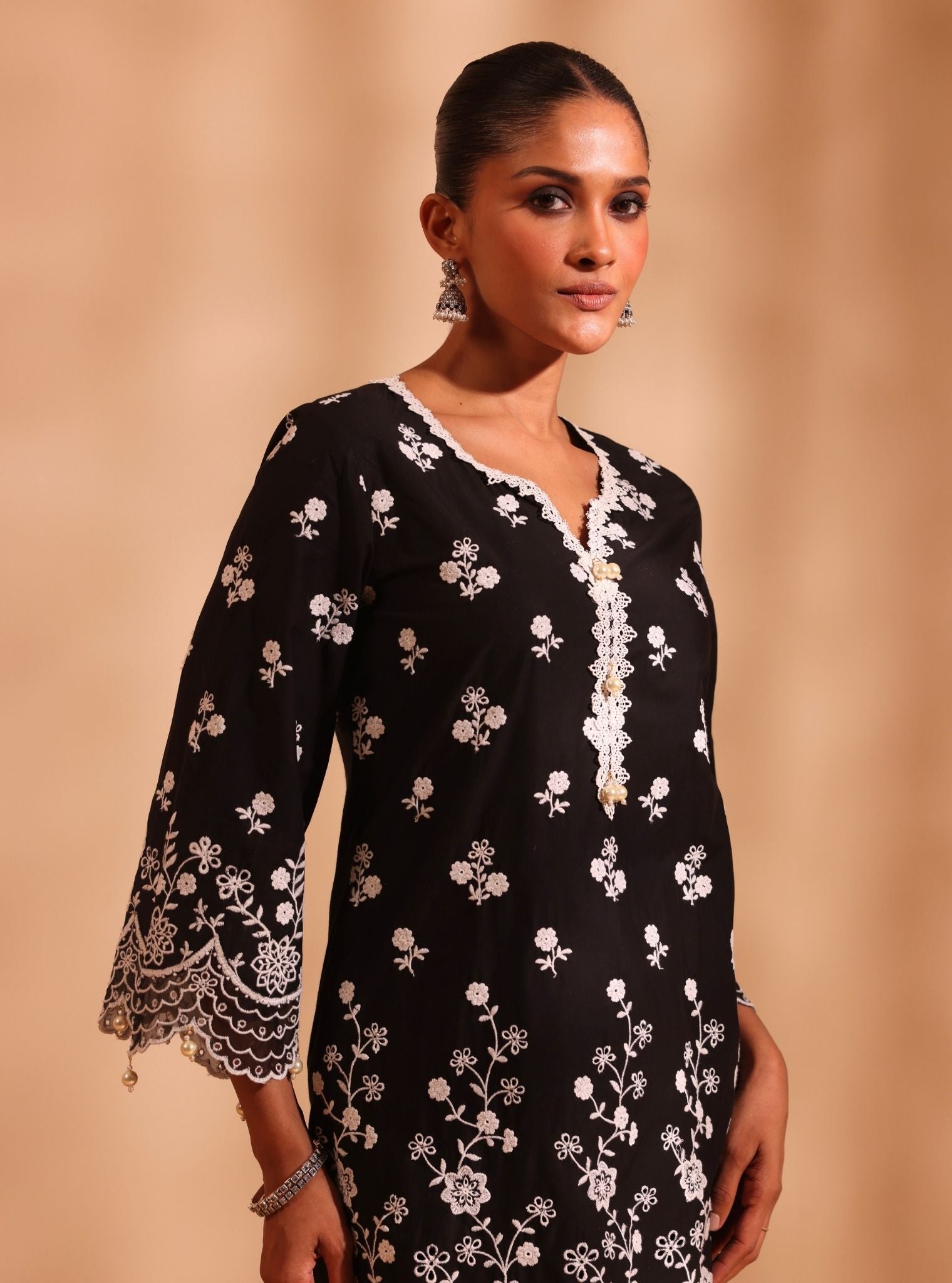 Suma Supima Cotton Black Kurta With Ilya Pant