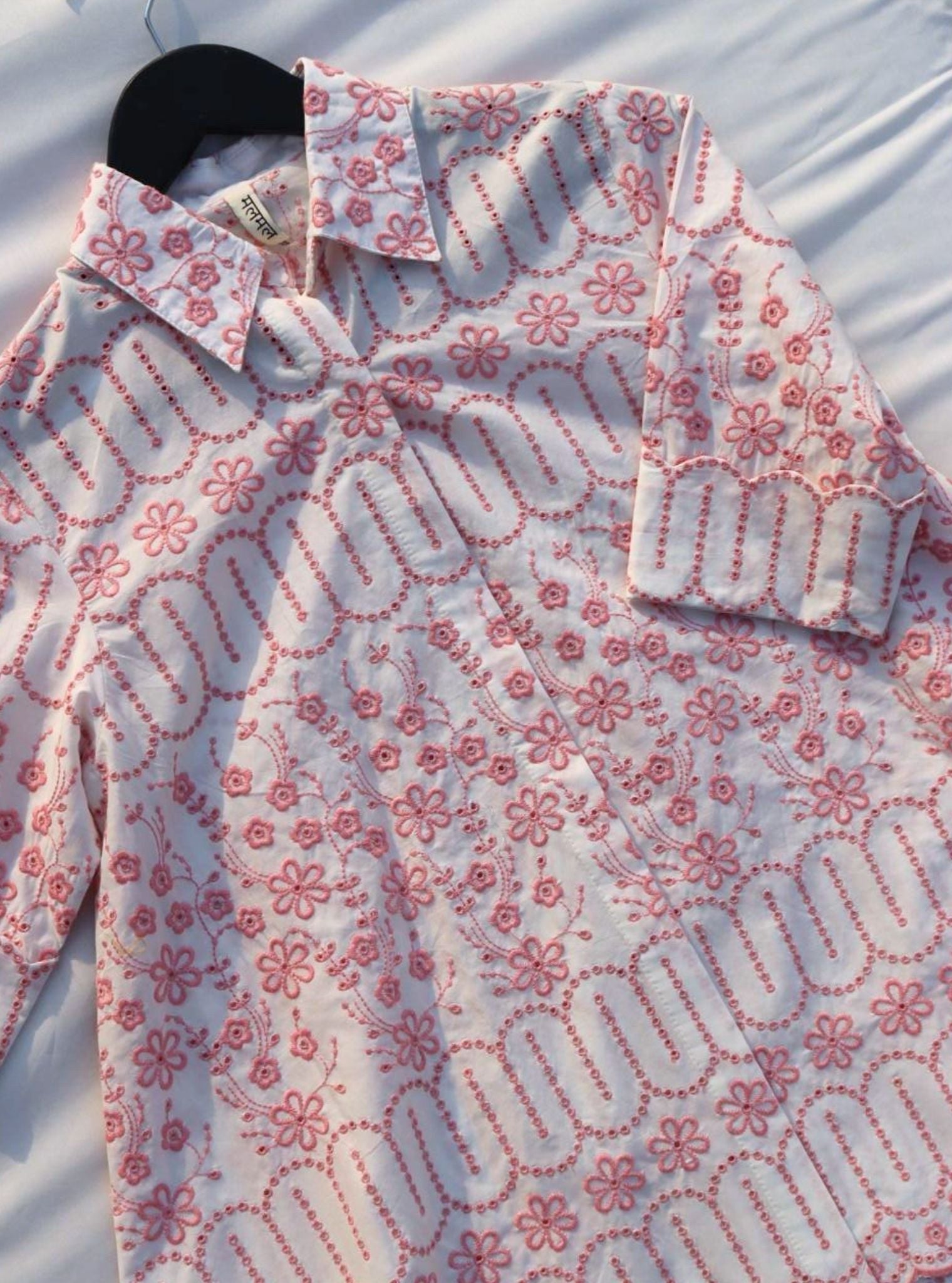 Erica Supima Cotton White Pink Shirt