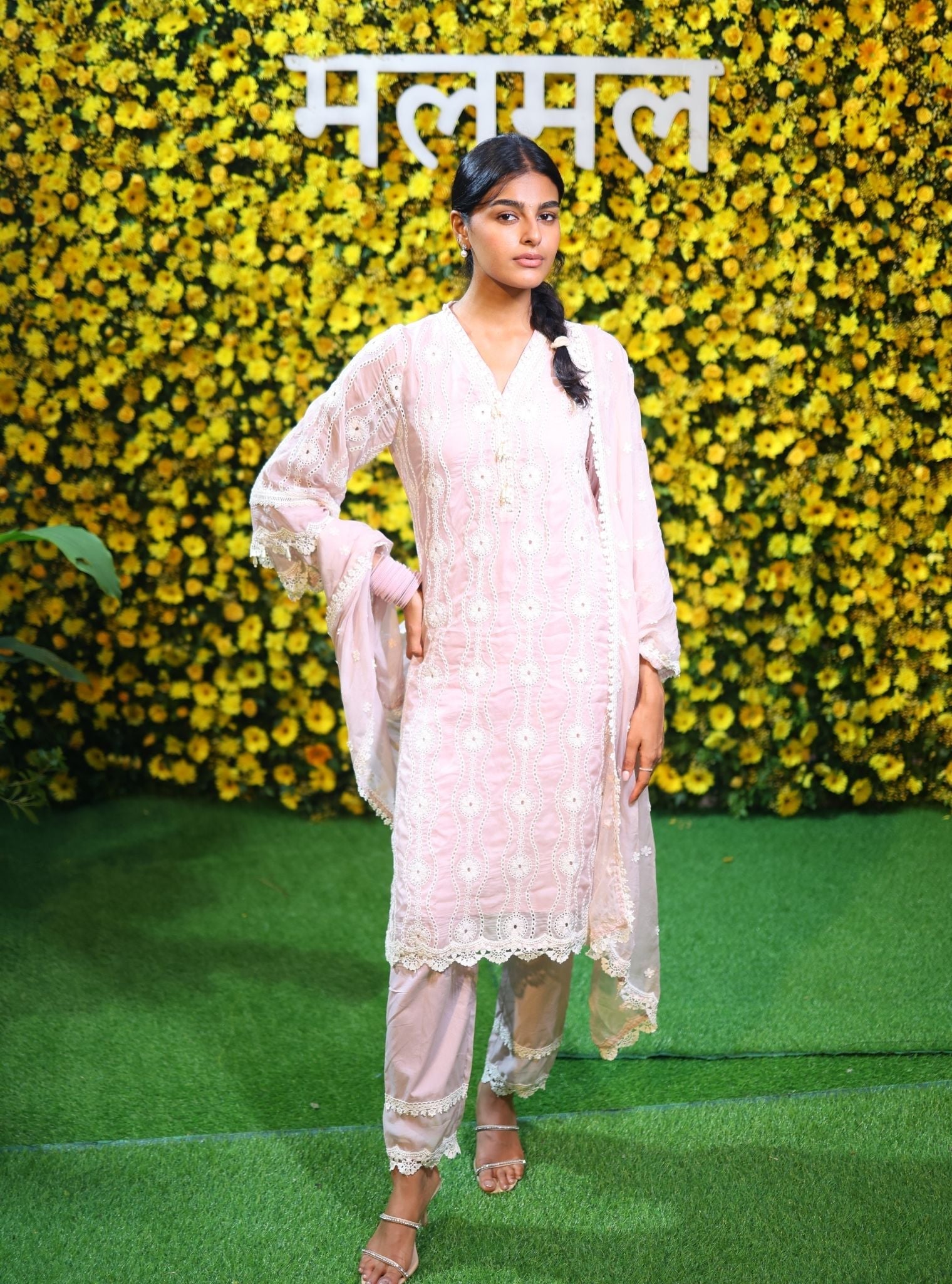 Izetta Organza Dusty Pink Kurta Set