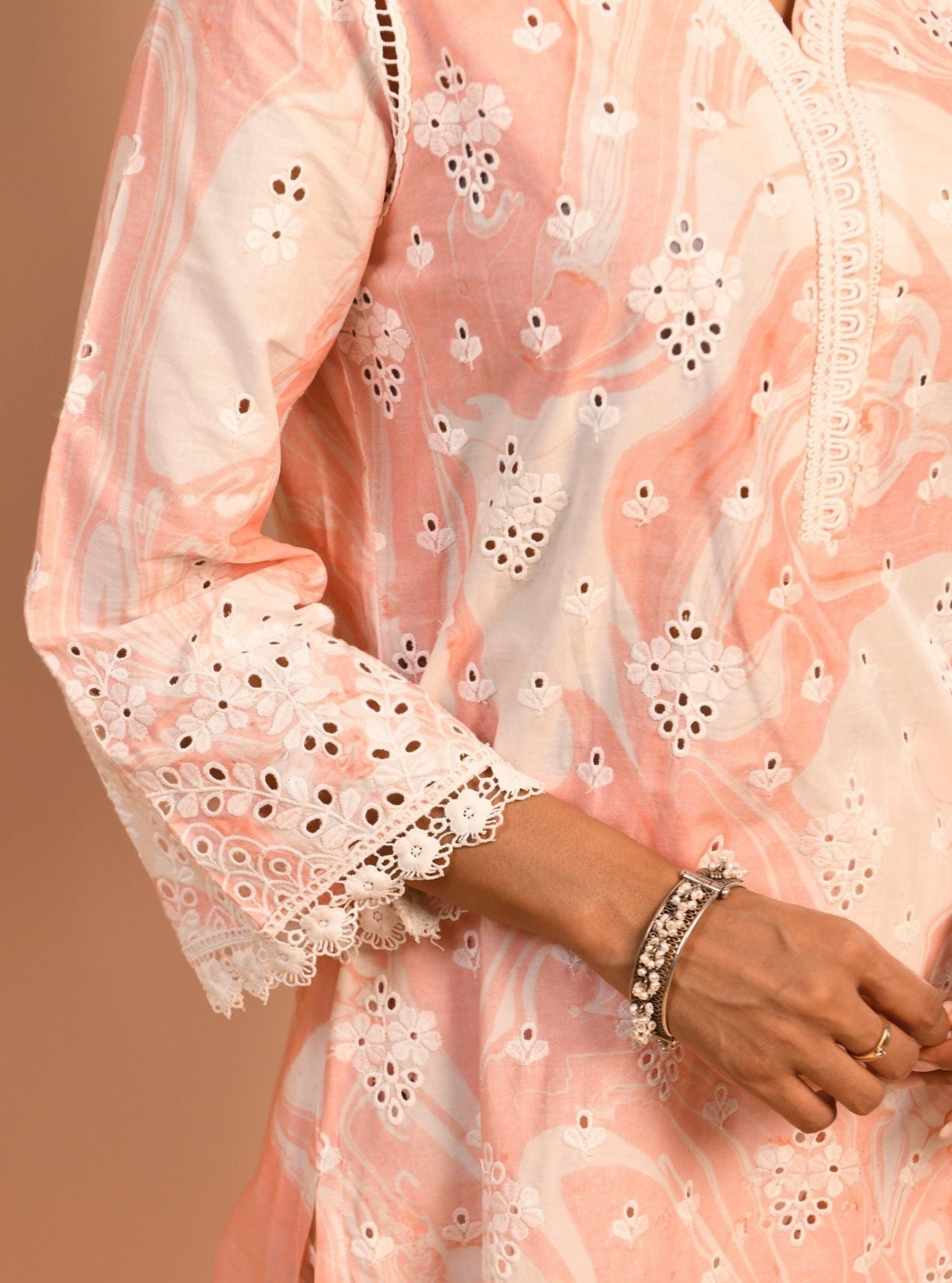 Opal Marble Supima Cotton Pink Kurta Set