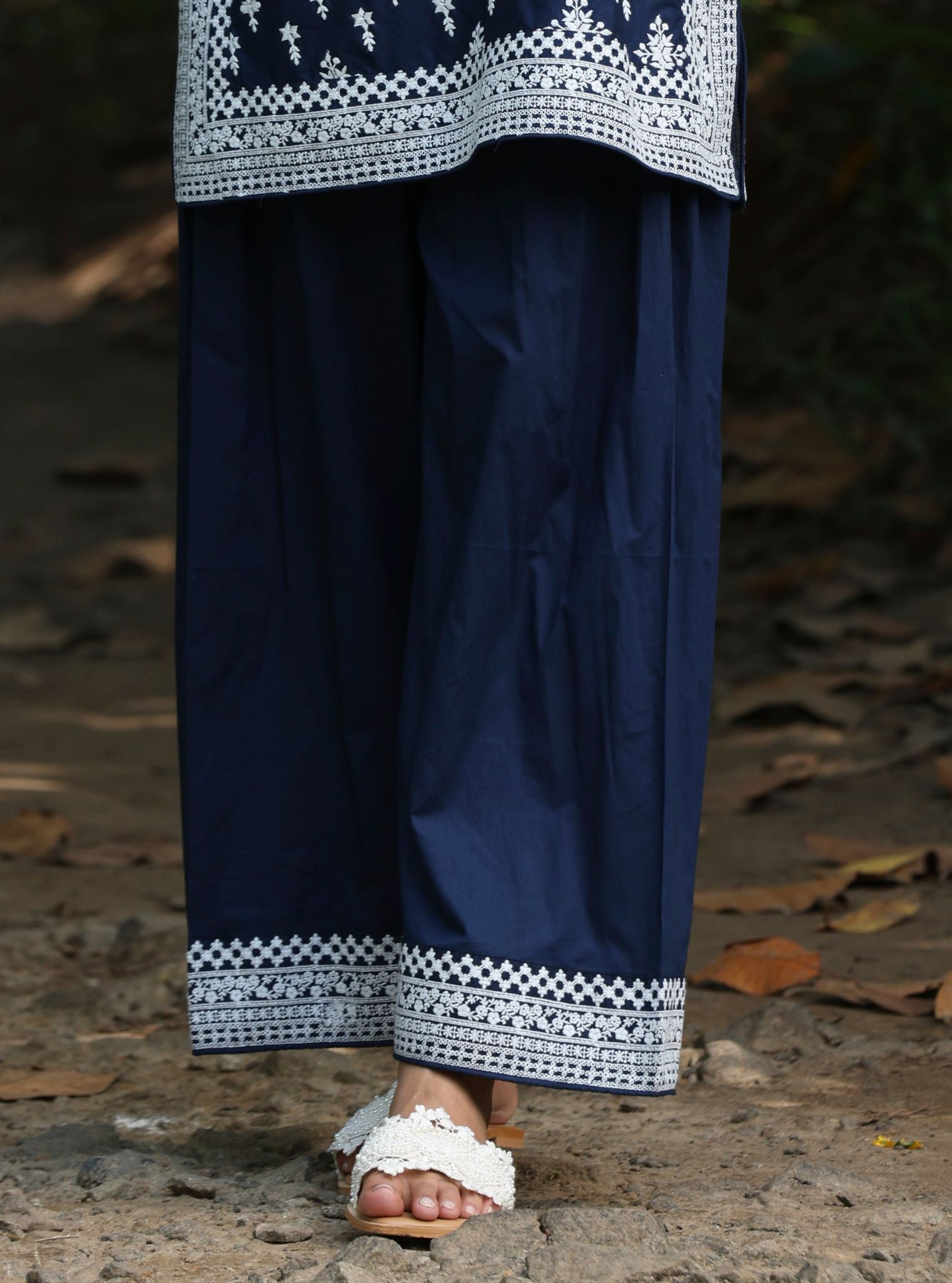 Sree Supima Cotton Navy Kurta With Farshi Salwar