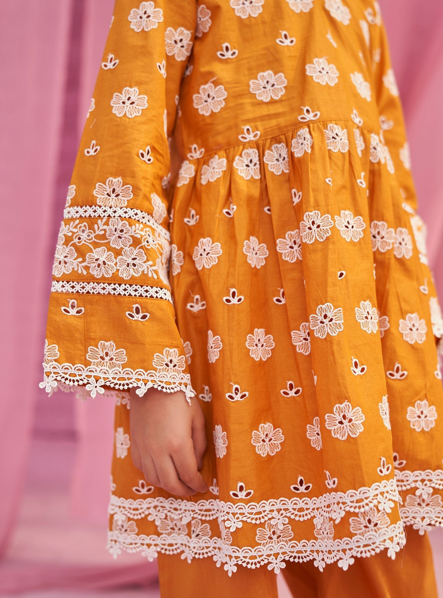 Dwi Supima Cotton Orange Kurta Set