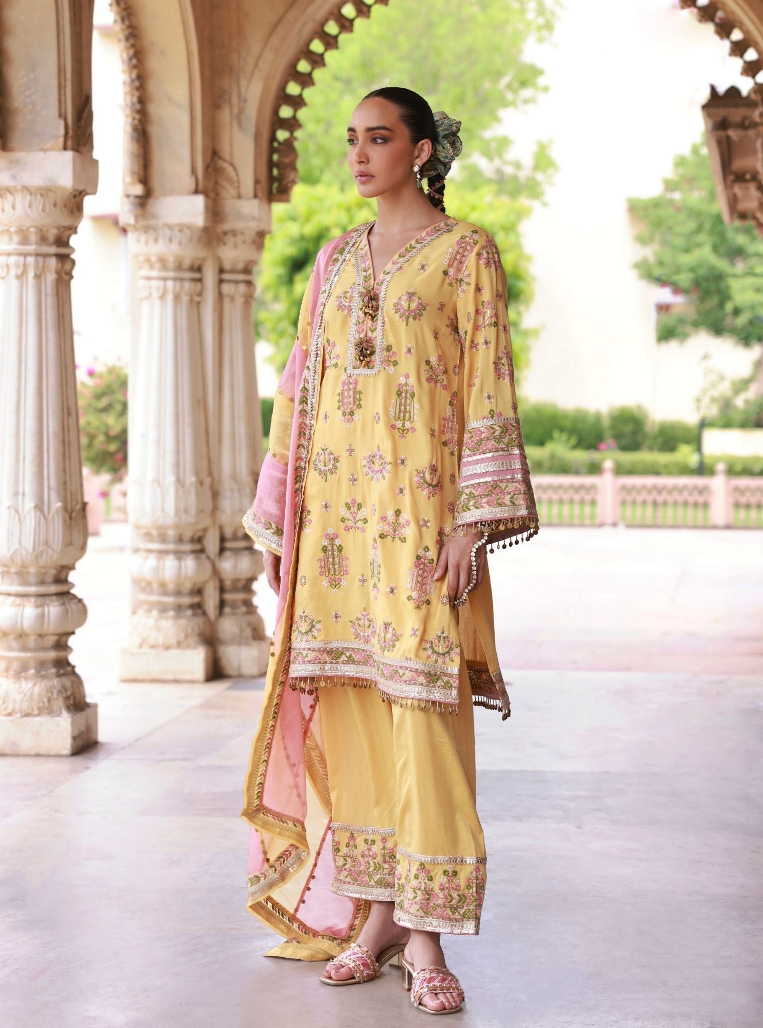 Noreya Lawn Mustard Kurta Set