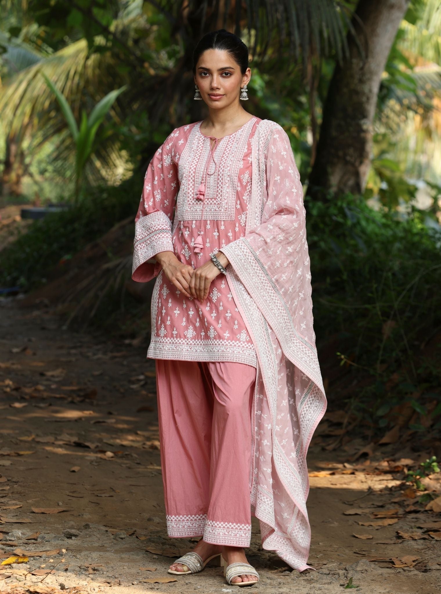 Sree Supima Cotton Salmon Pink Kurta Set