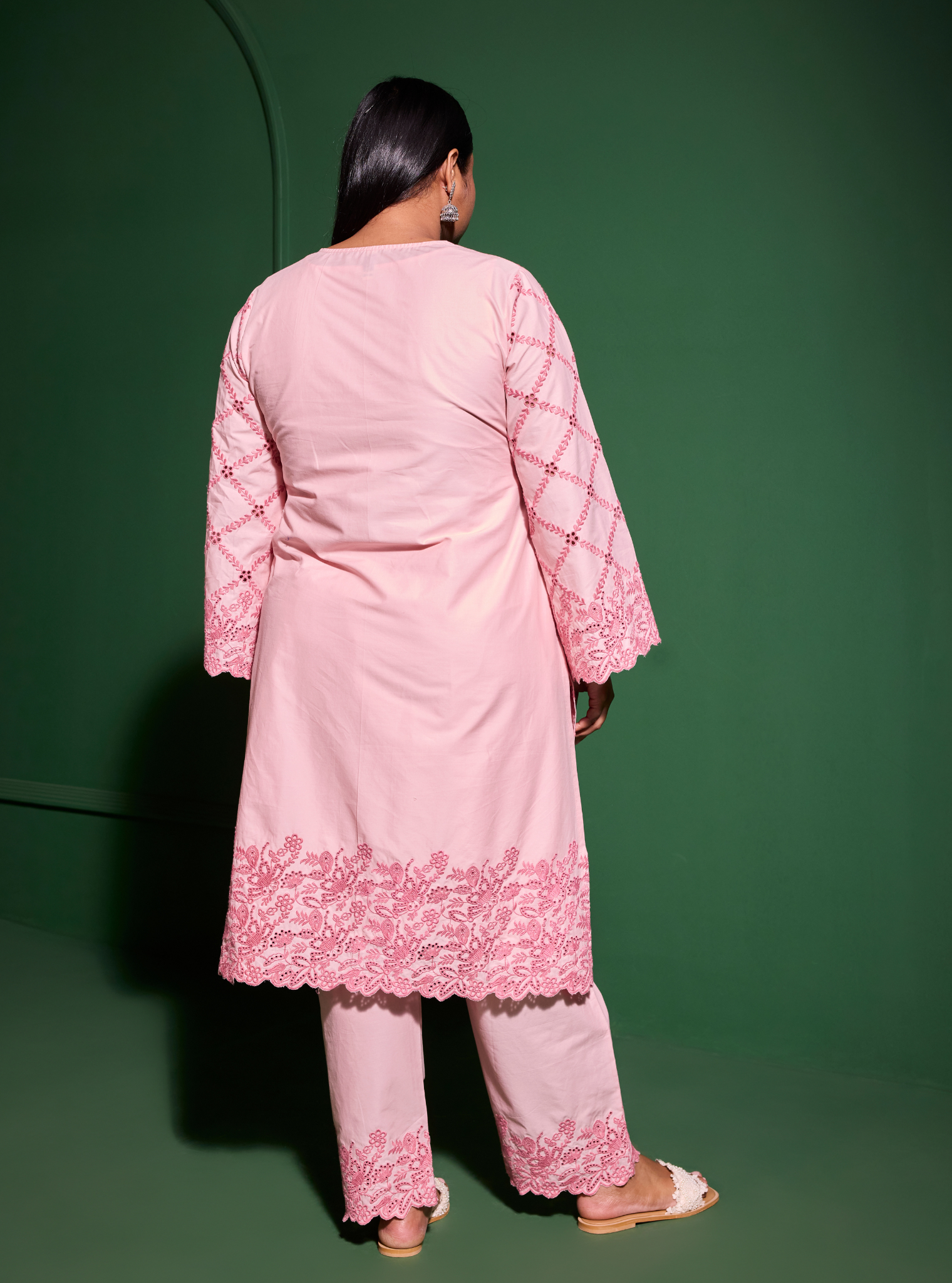 Eesvari Supima Cotton Light Pink Kurta Set