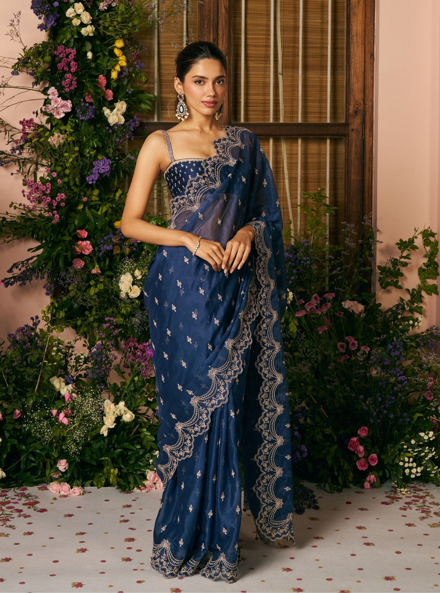 Albela Organza Navy Saree