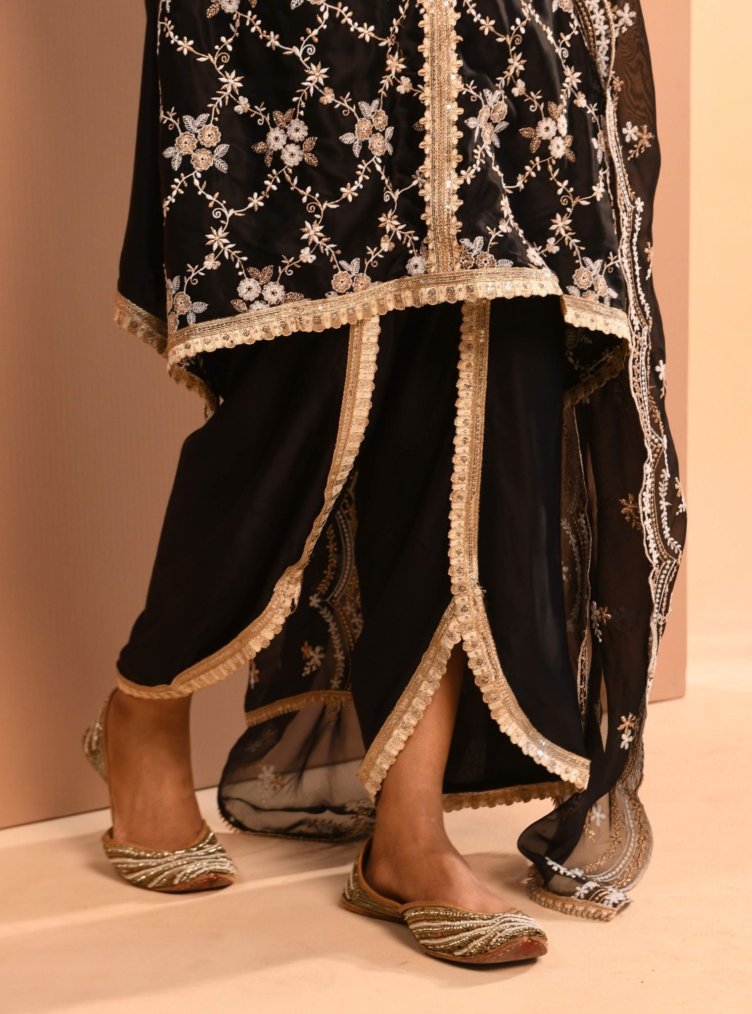 Dvija Cupro Black Kurta Set