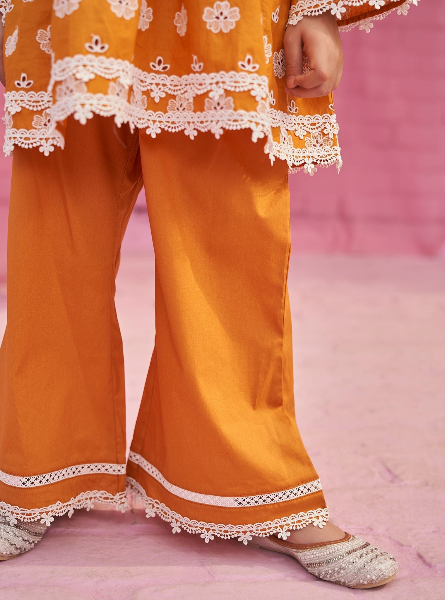 Dwi Supima Cotton Orange Kurta Set