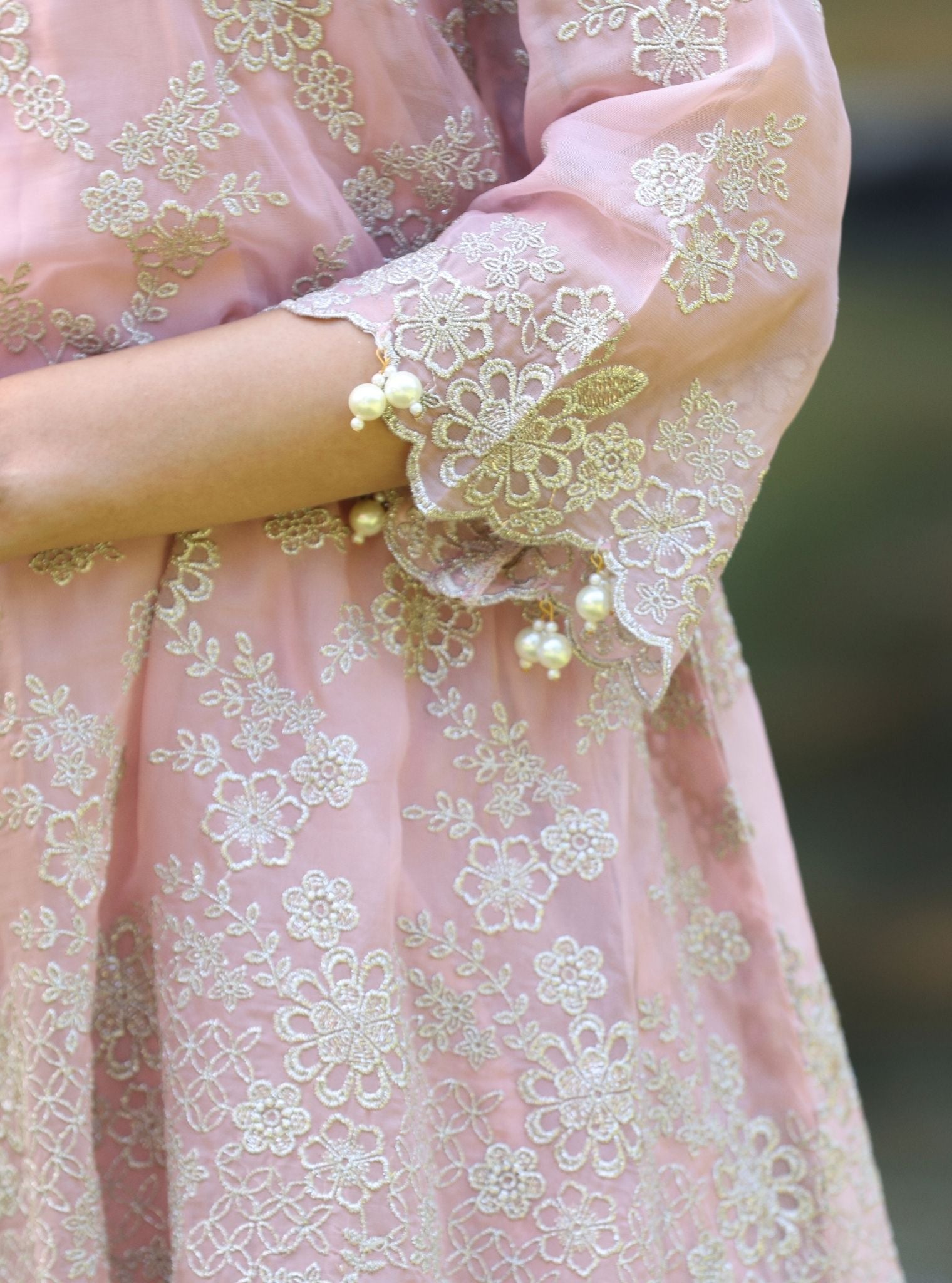 Milan Organza Onion Pink Top Set