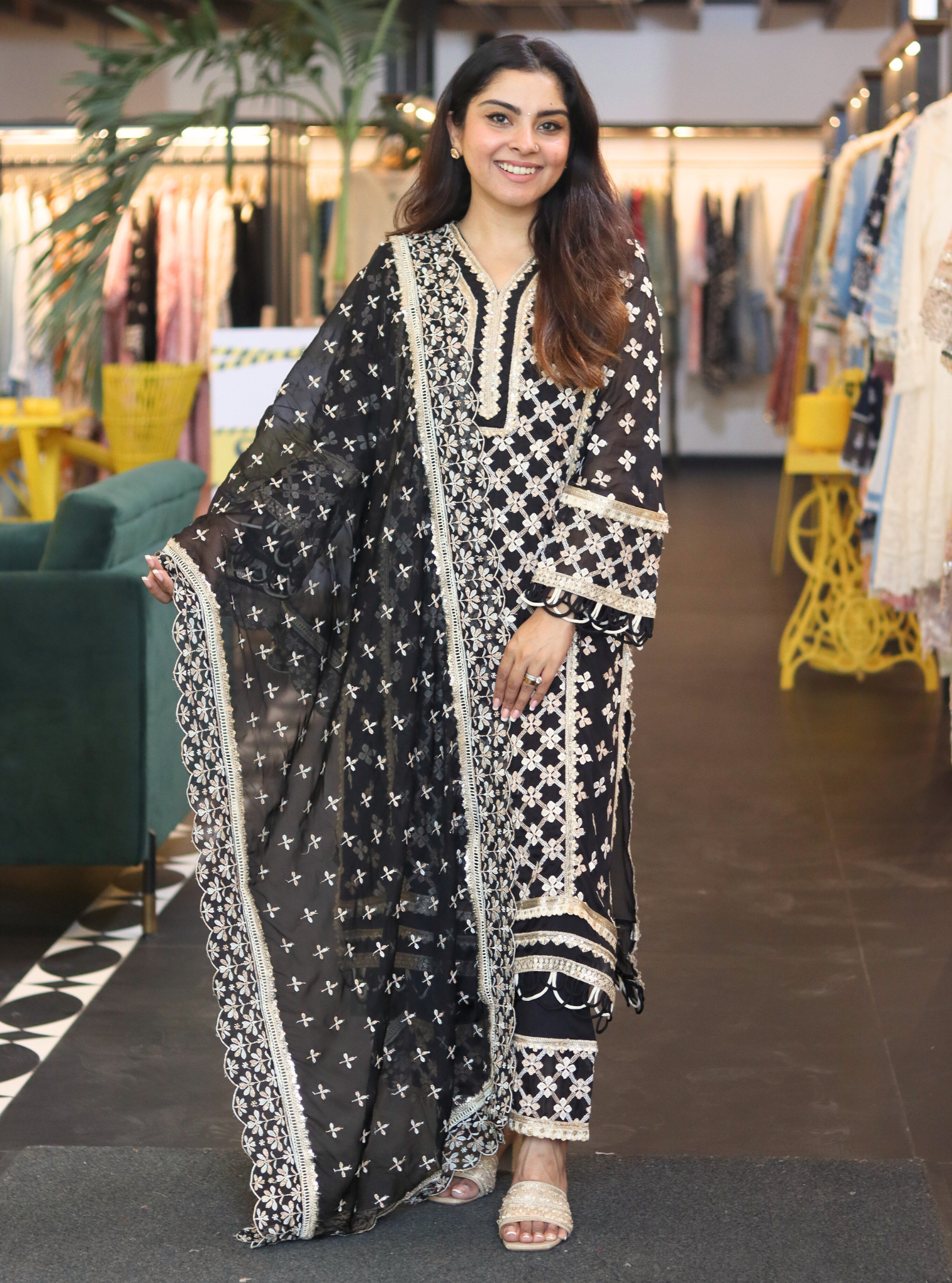 Citra Organza Black Kurta Set