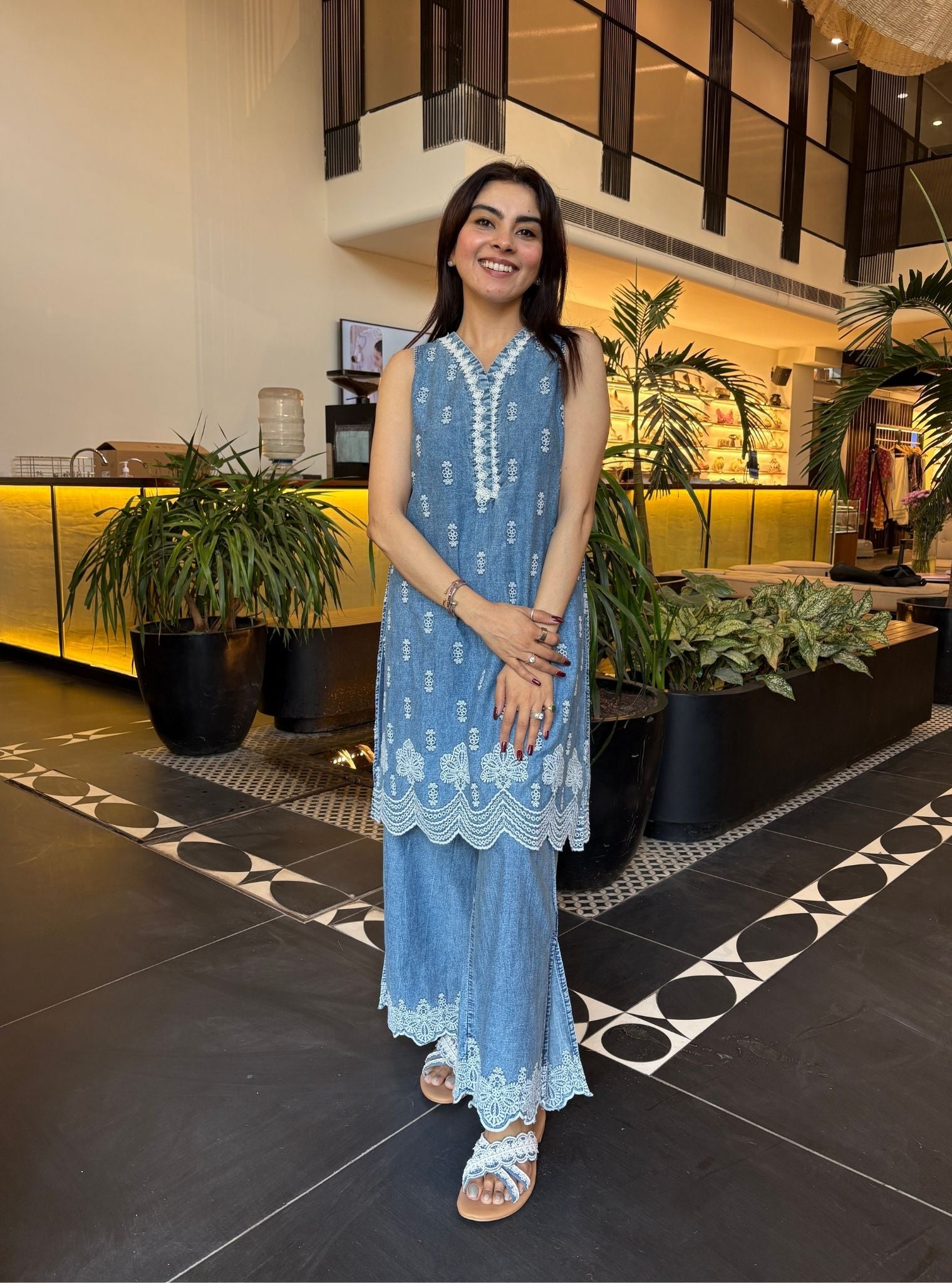 Dante Denim Blue Kurta Set