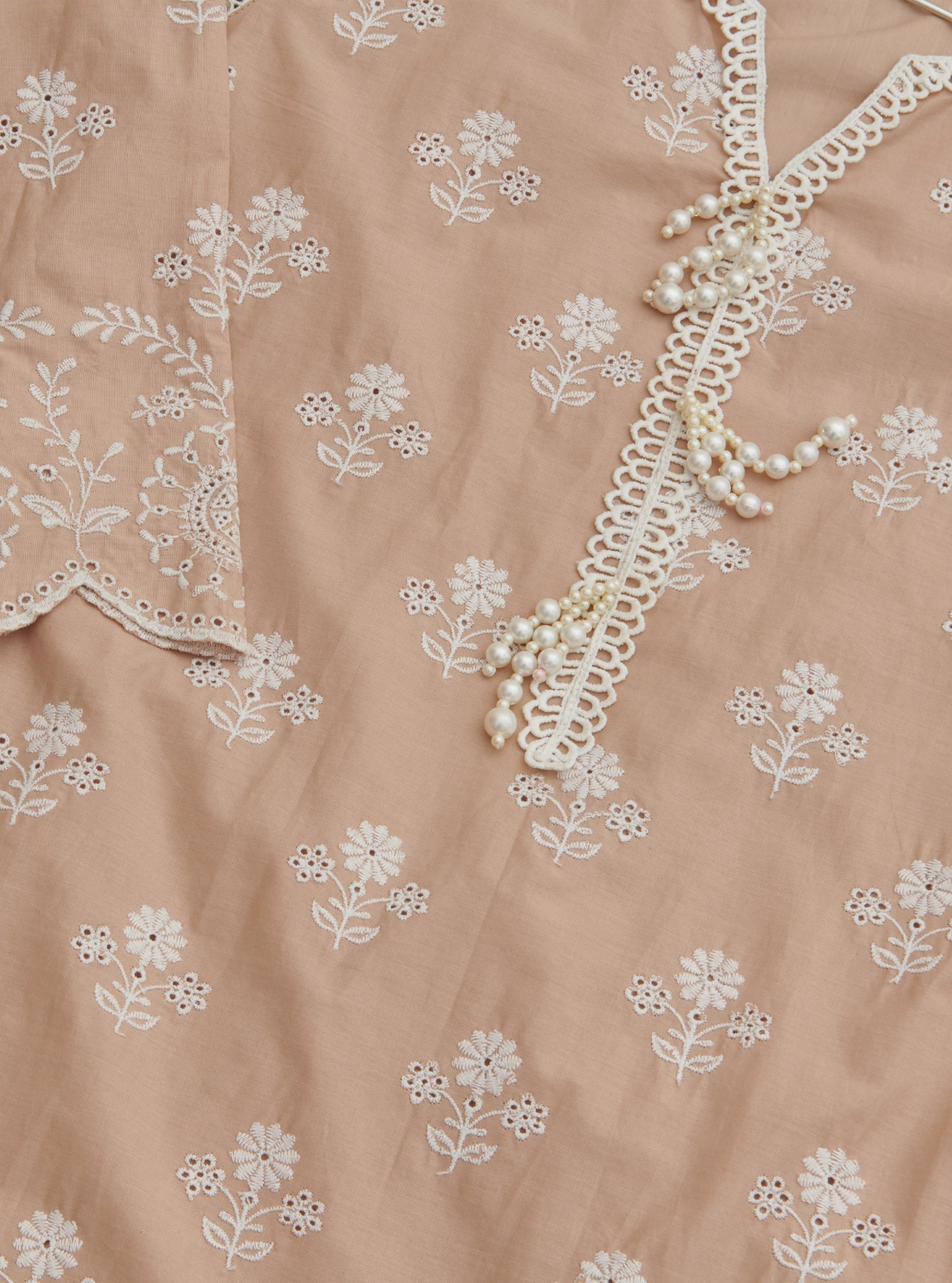 Mulmul Supima Cotton Arpora Beige kurta