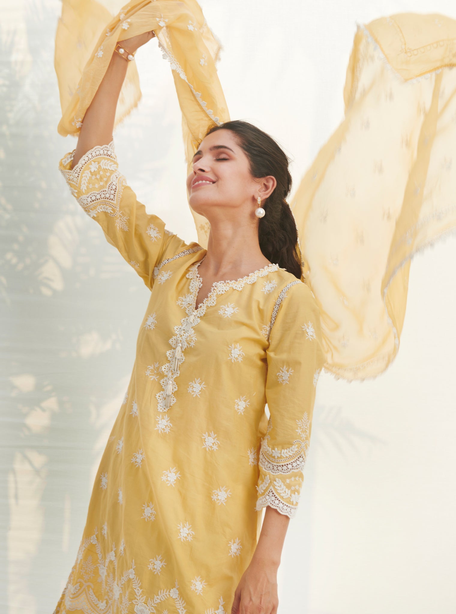 Acoi Supima Cotton Yellow Kurta Set