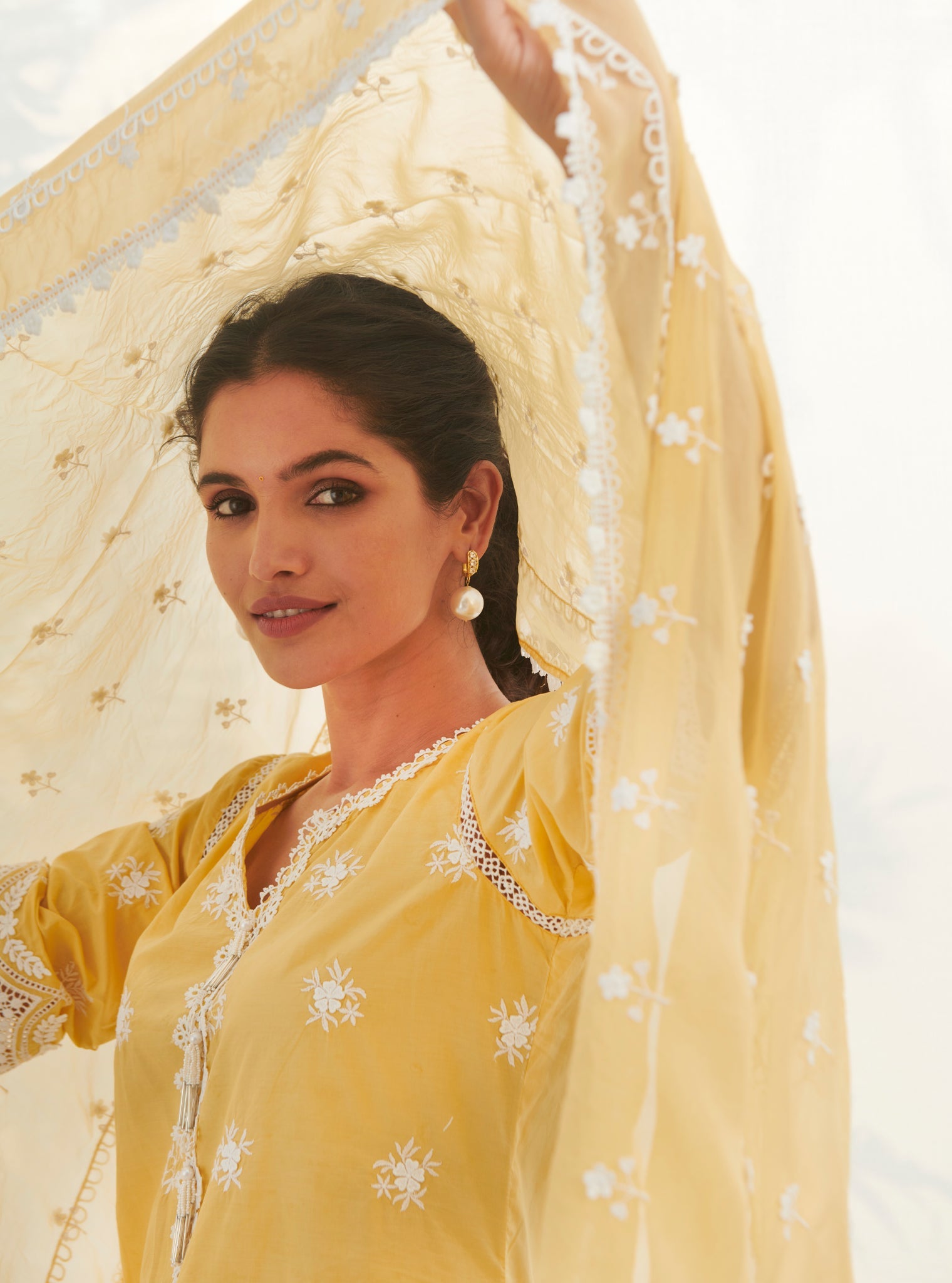 Acoi Supima Cotton Yellow Kurta Set