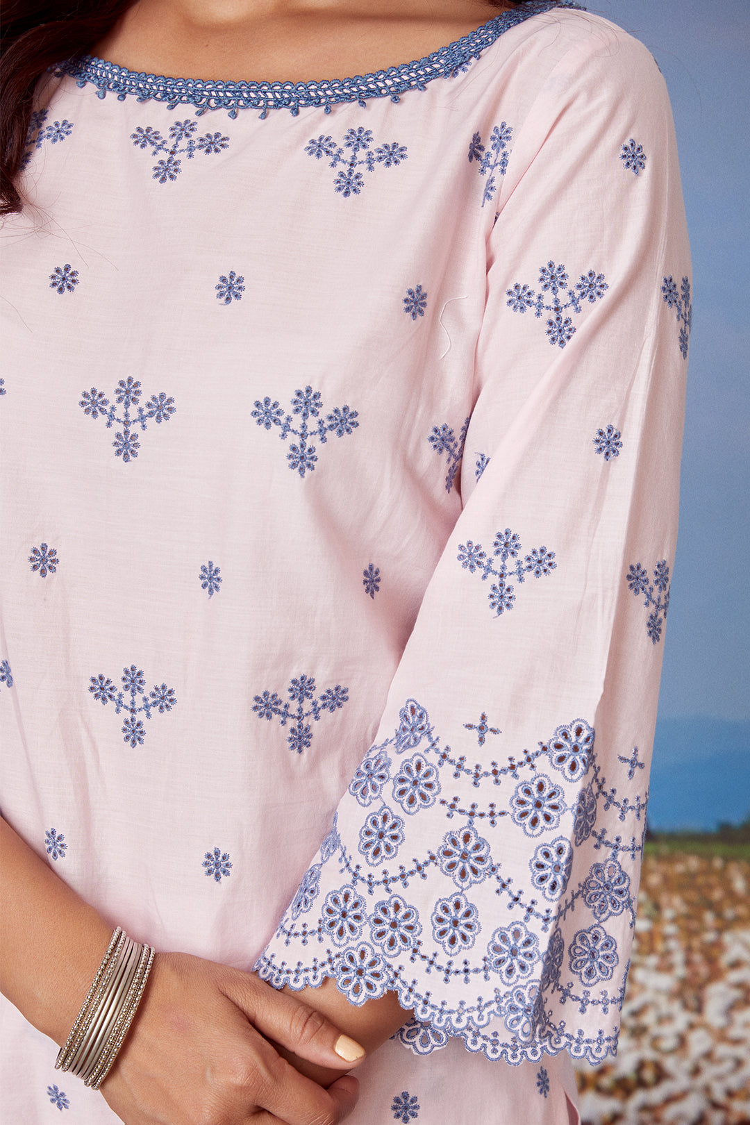 Mulmul Supima Cotton Ashberry Pink Kurta