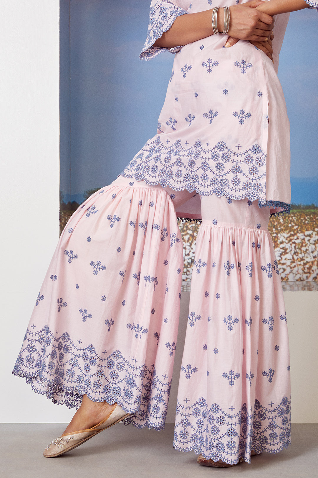 Mulmul Supima Cotton Ashberry Pink Kurta