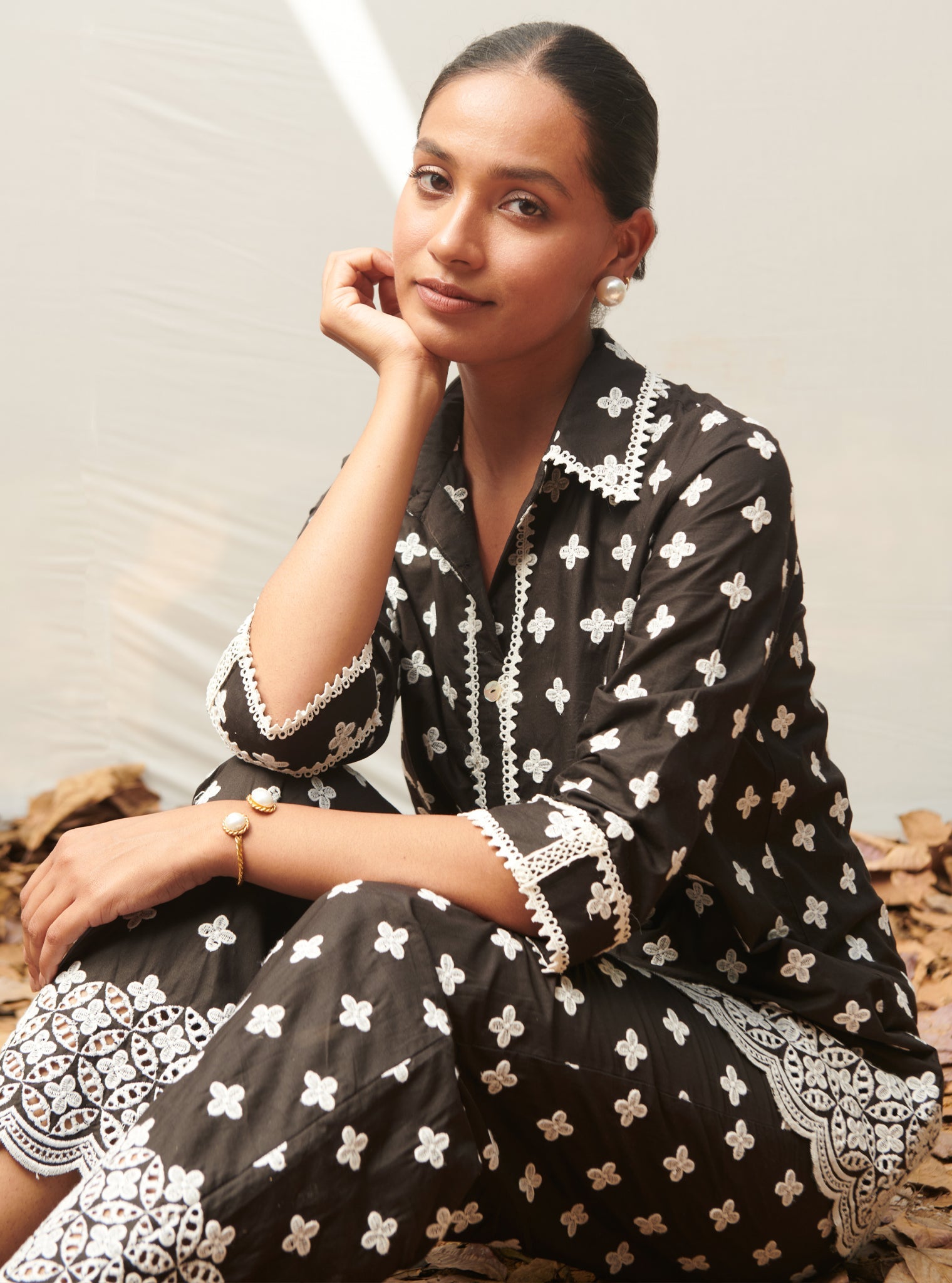 Caspia Supima Cotton Black Co-ord Set