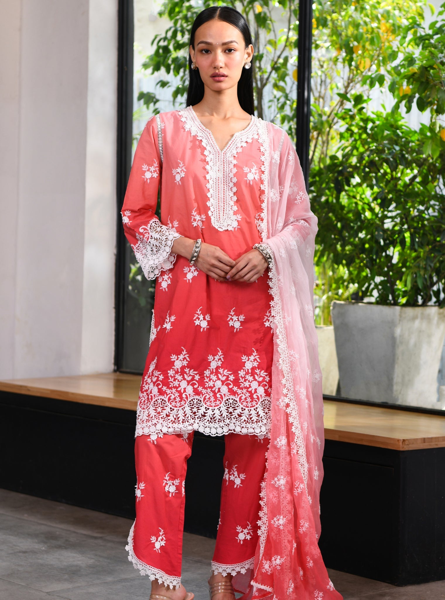 Chapoli Supima Cotton Red Kurta Set